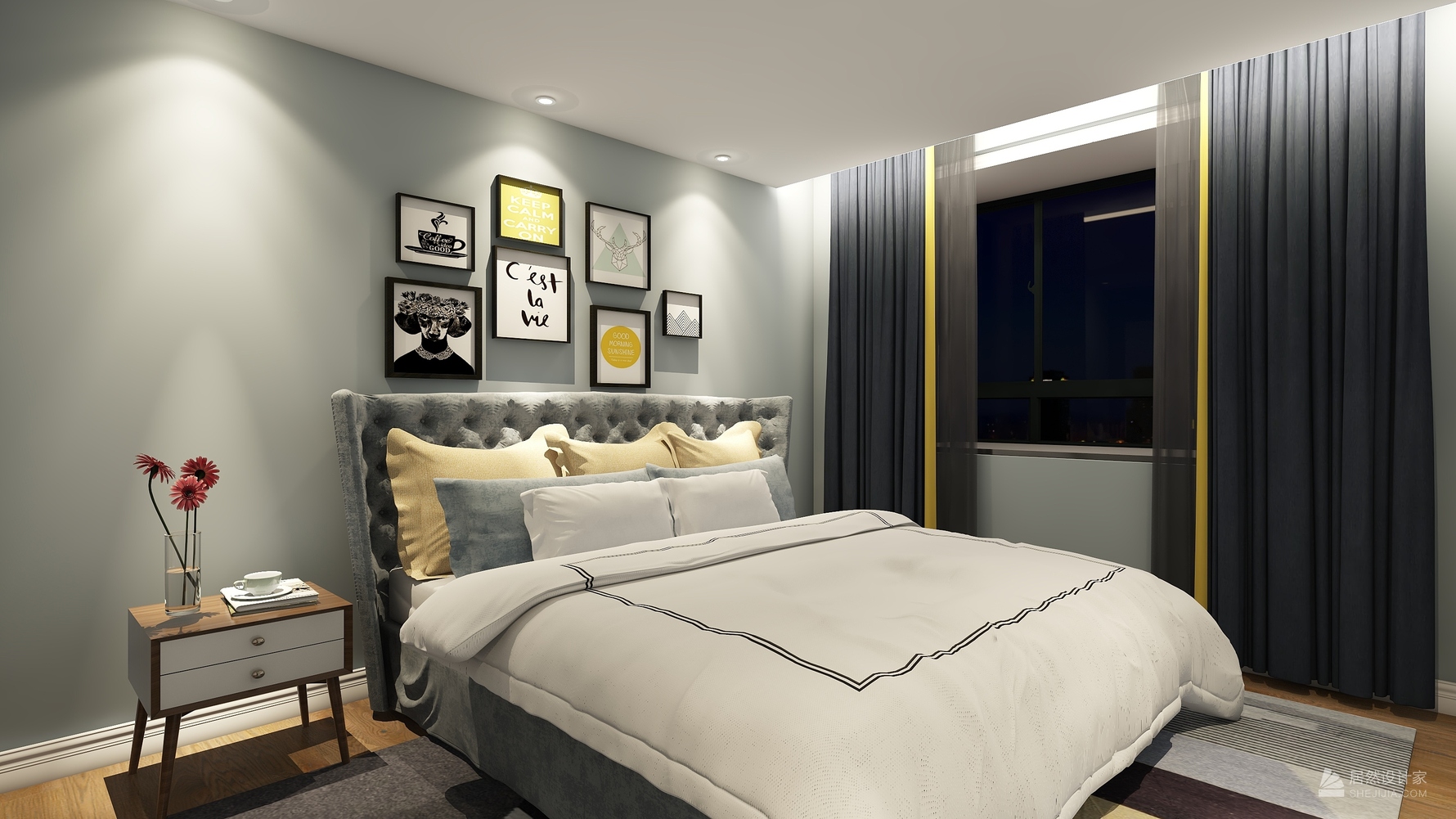 混搭风格两室两厅装修设计效果图