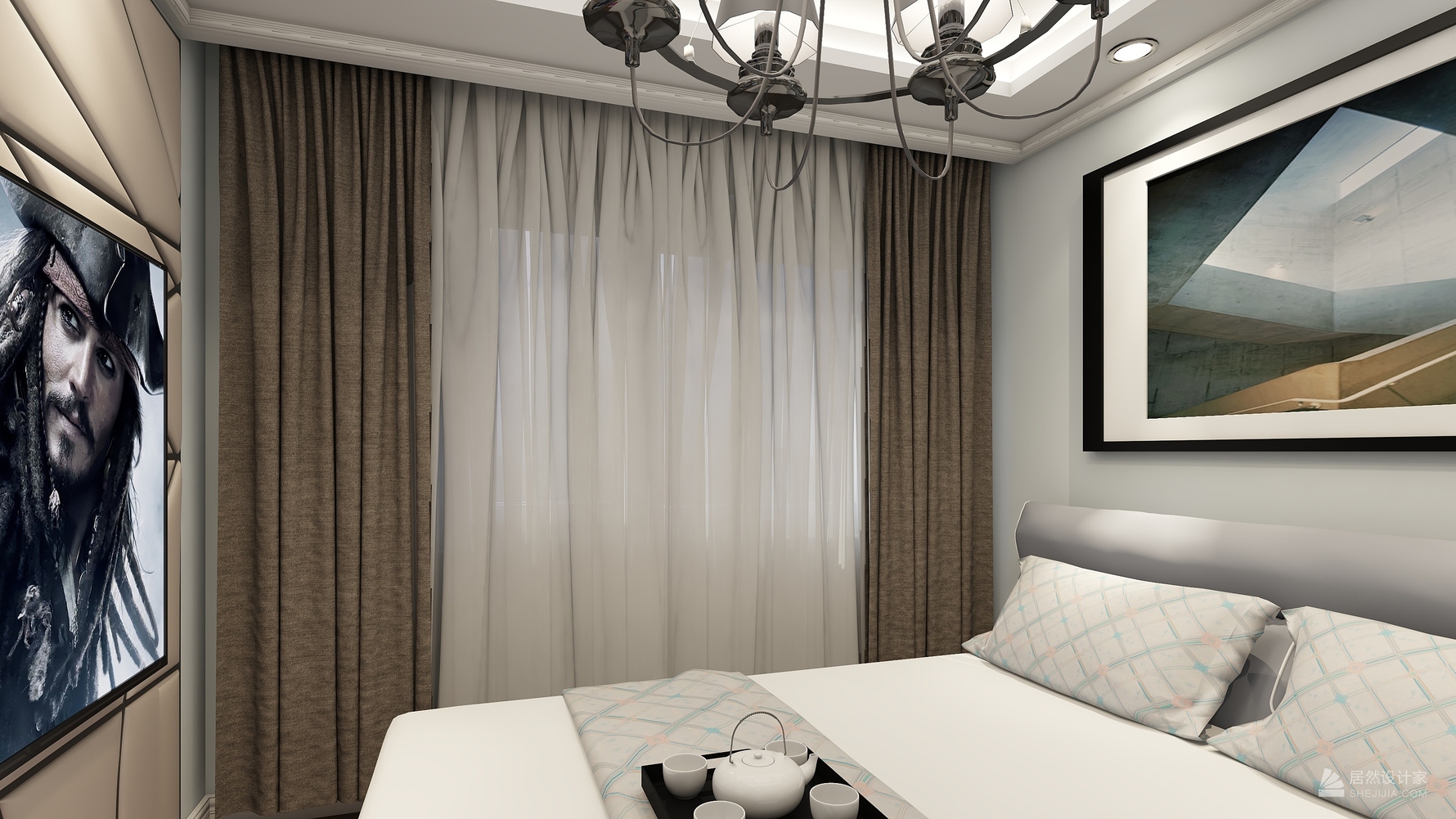 北欧风格一室两厅装修设计效果图