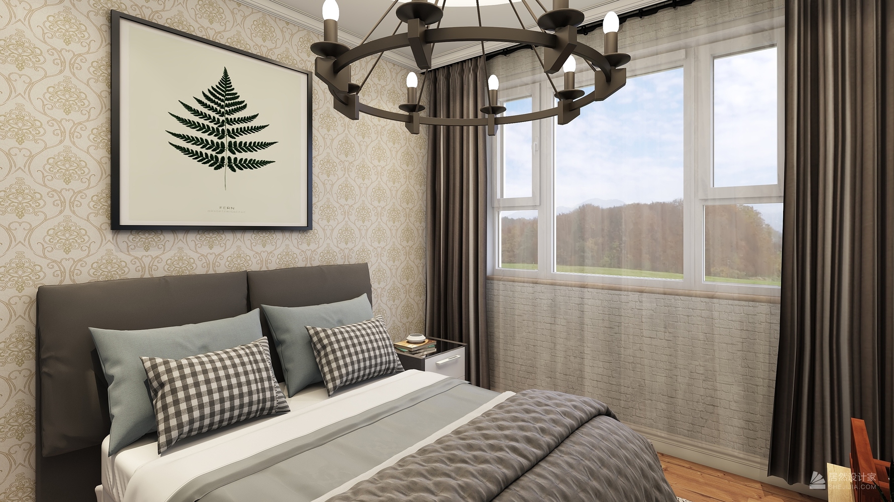 北欧风格次卧装修设计效果图