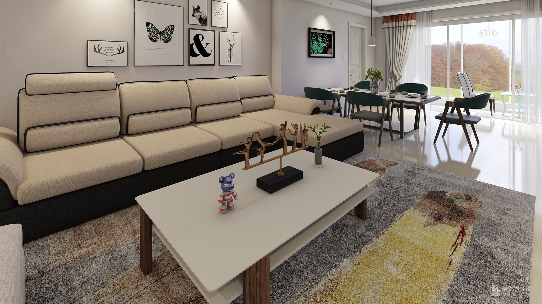 其它风格三室两厅装修设计效果图