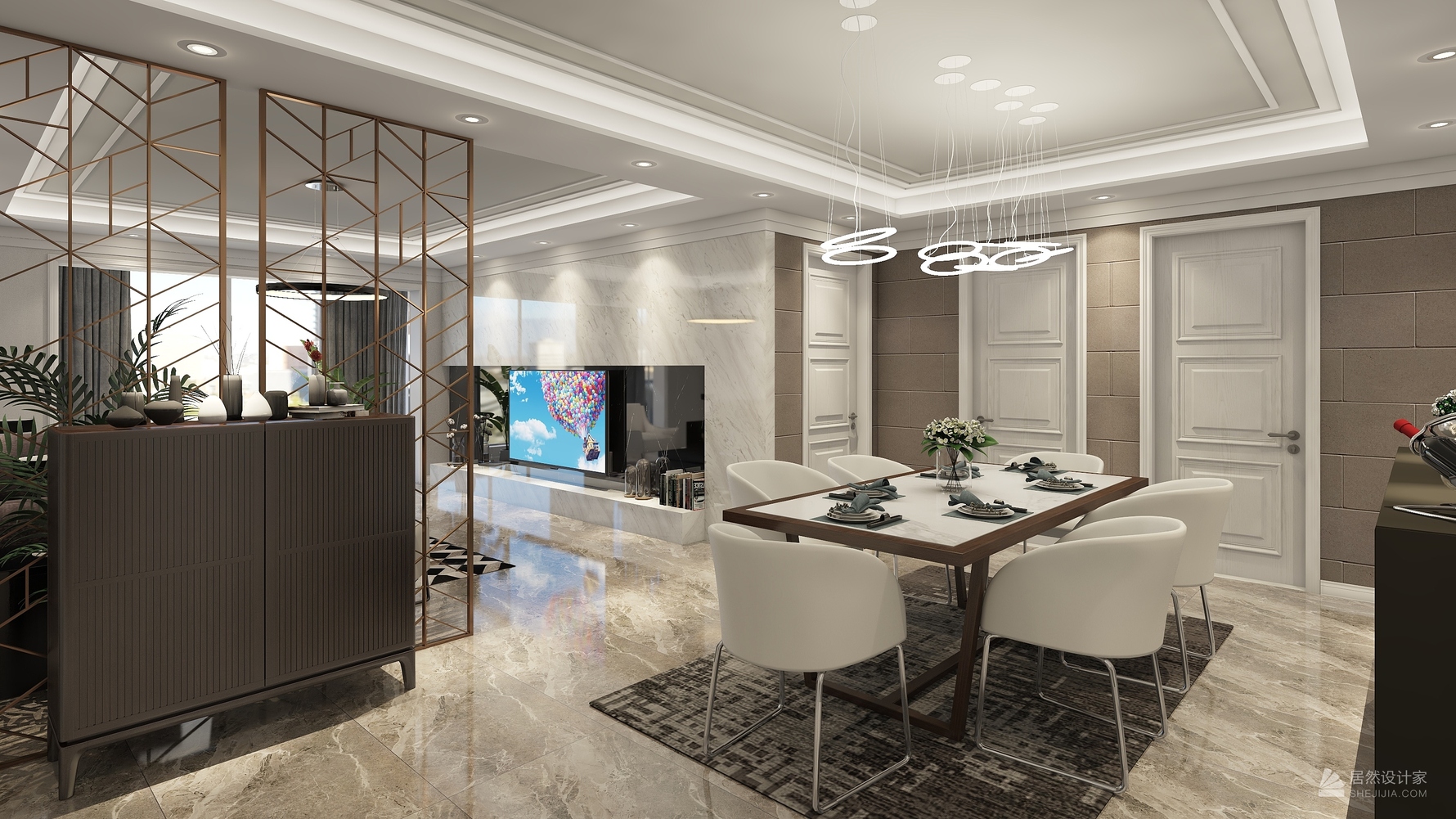 其它风格三室两厅装修设计效果图