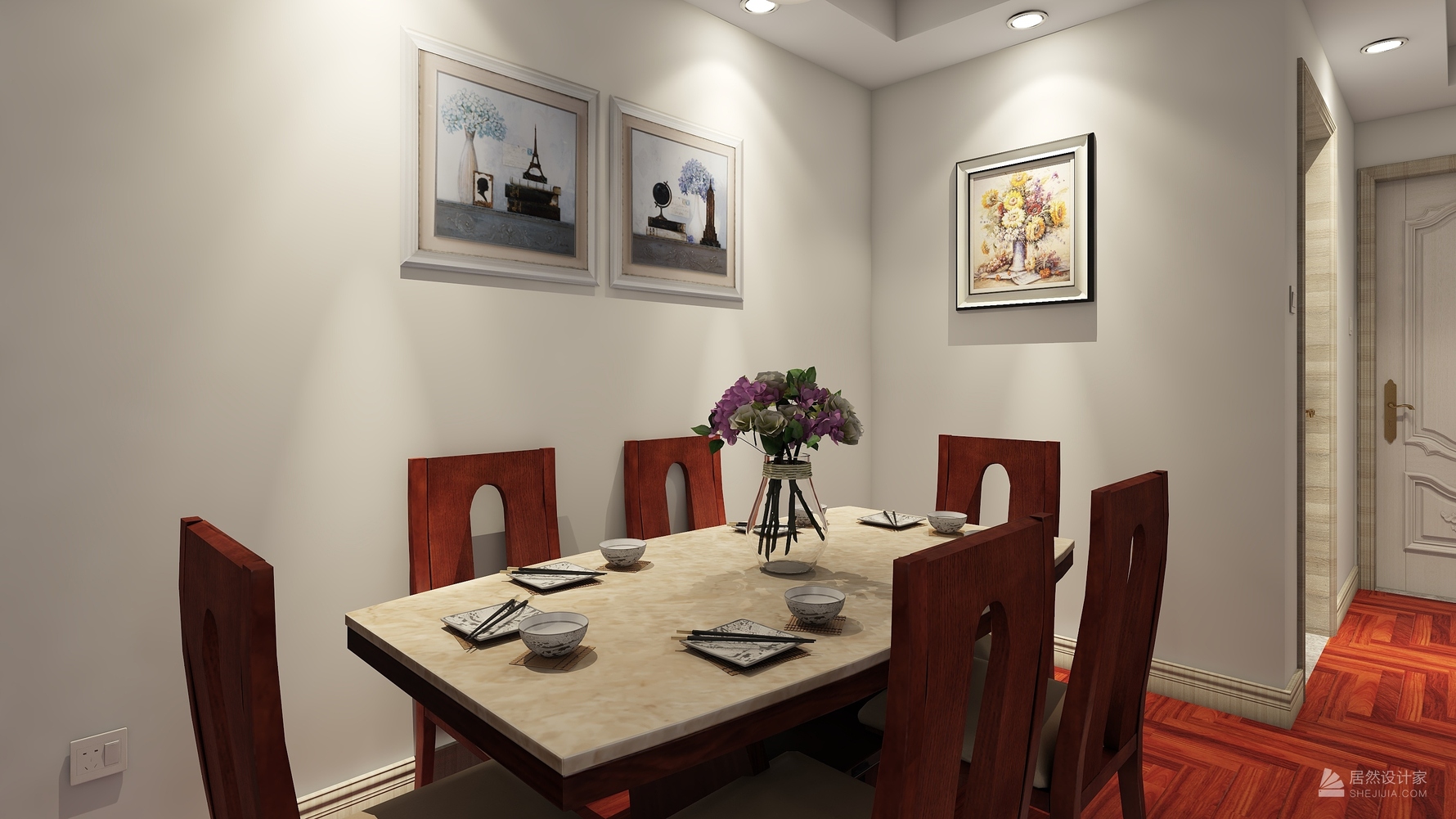 混搭风格四室一厅装修设计效果图