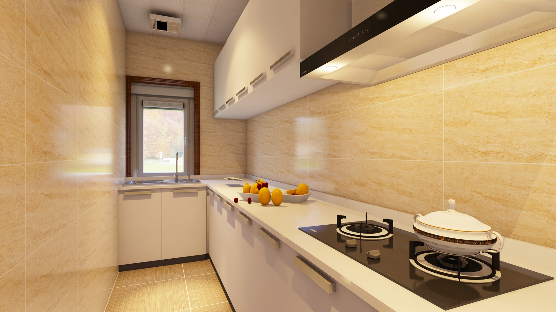 美式风格厨房装修设计效果图