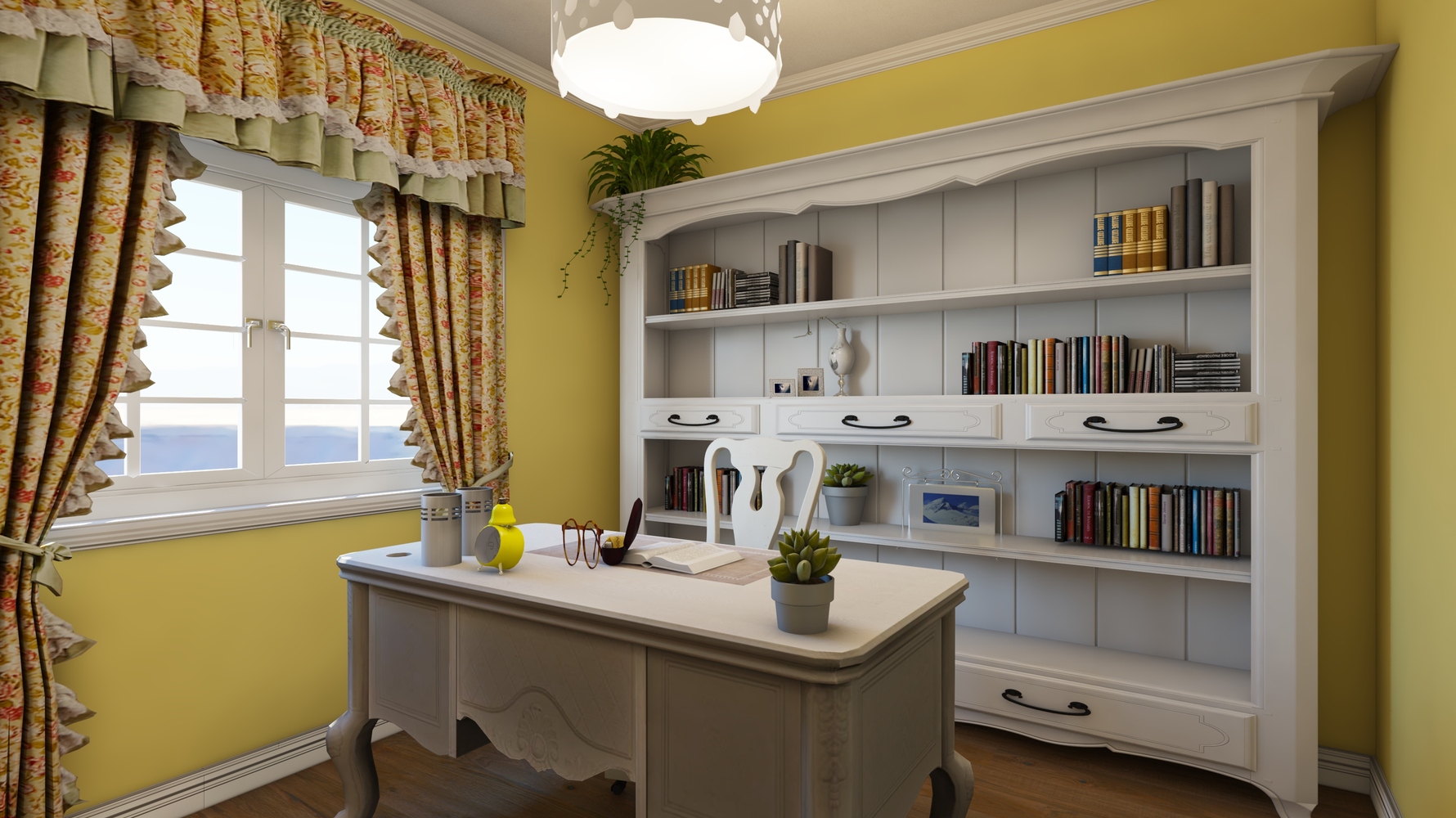 田园风格书房装修设计效果图