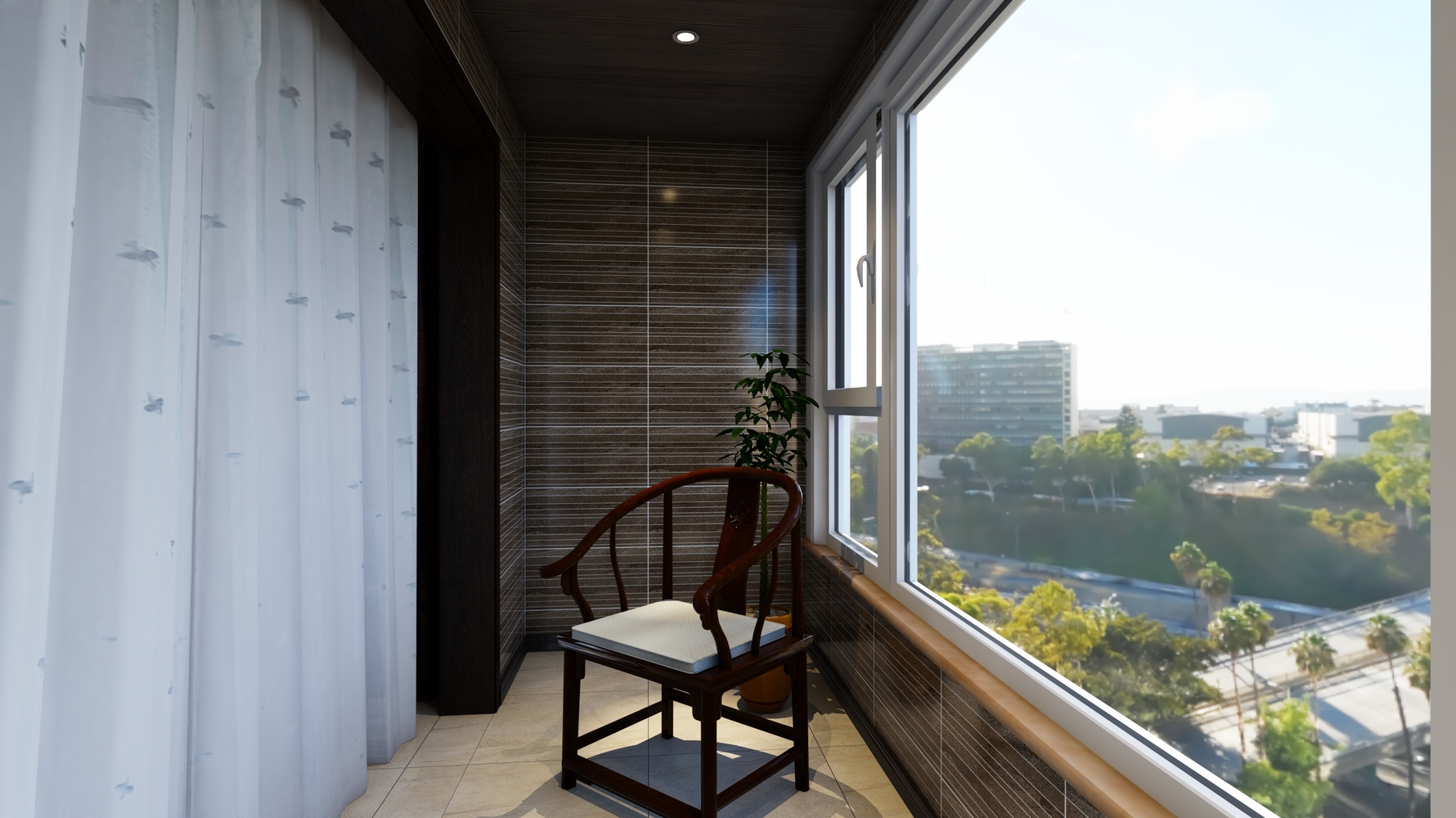 中式风格阳台装修设计效果图