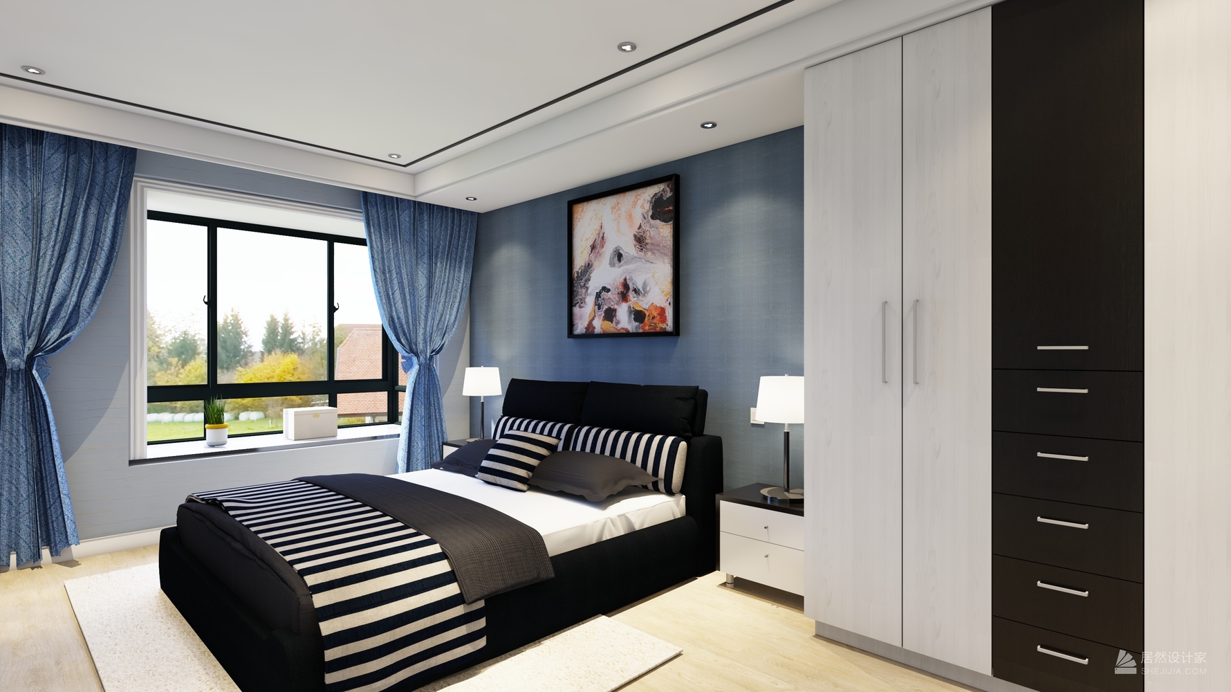 现代风格主卧装修设计效果图