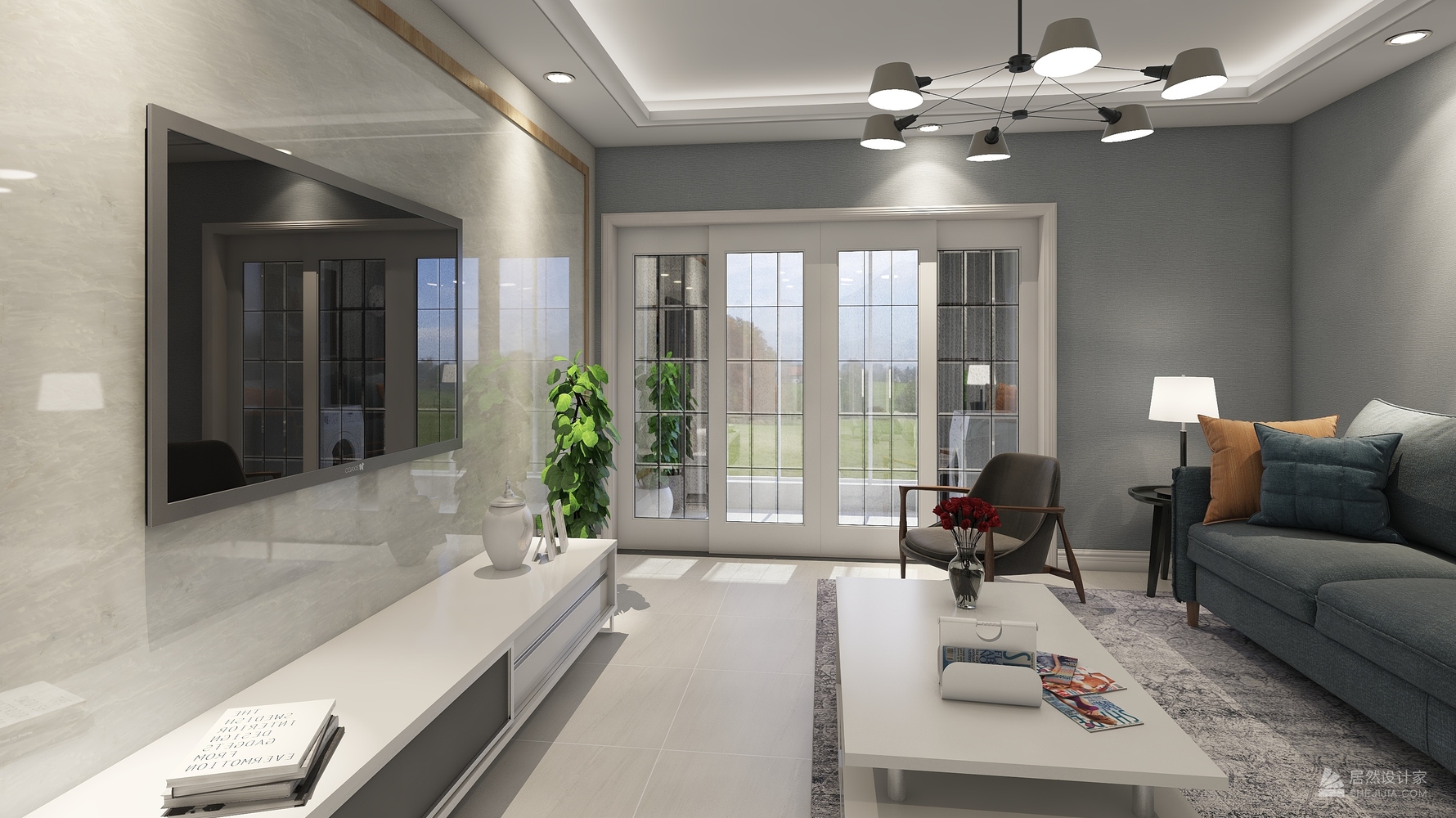 现代风格客餐厅装修设计效果图