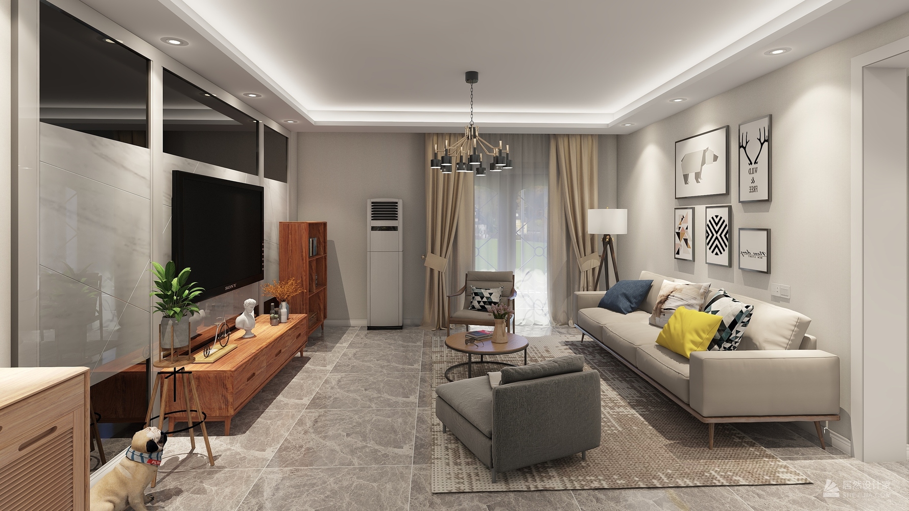 北欧风格三室两厅装修设计效果图