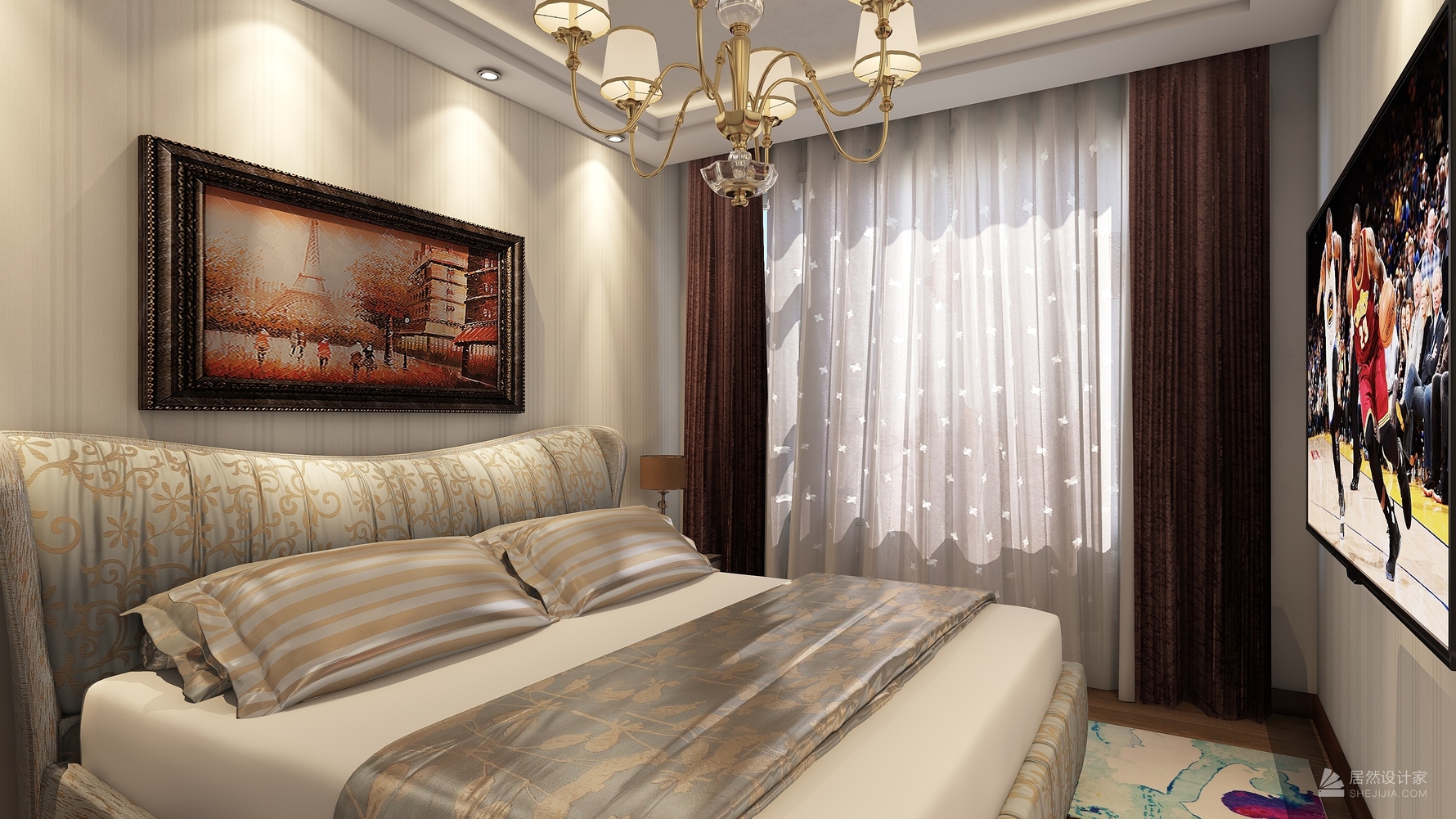 混搭风格两室一厅装修设计效果图