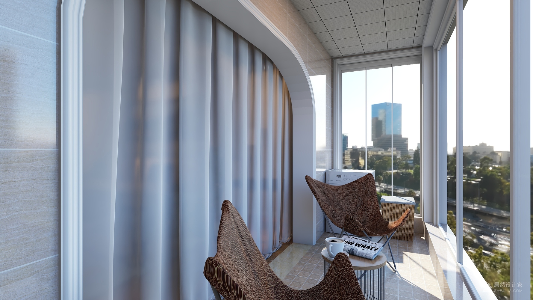 混搭风格三室两厅装修设计效果图