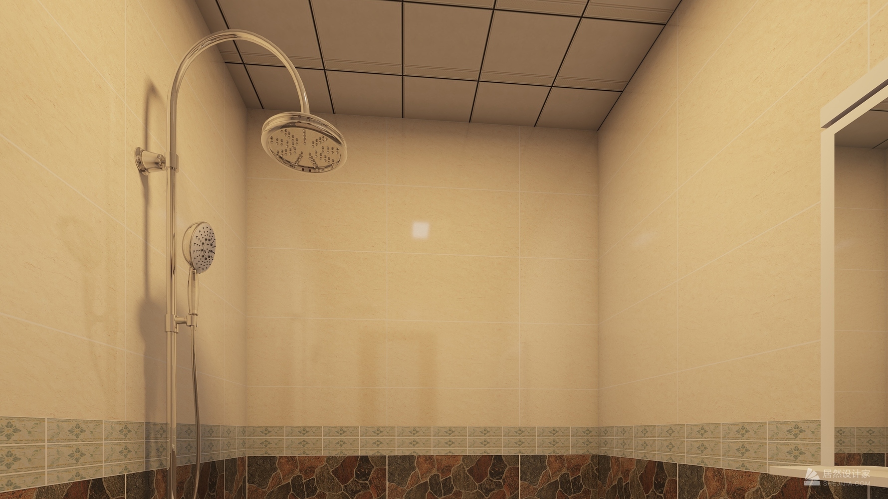 混搭风格三室两厅装修设计效果图