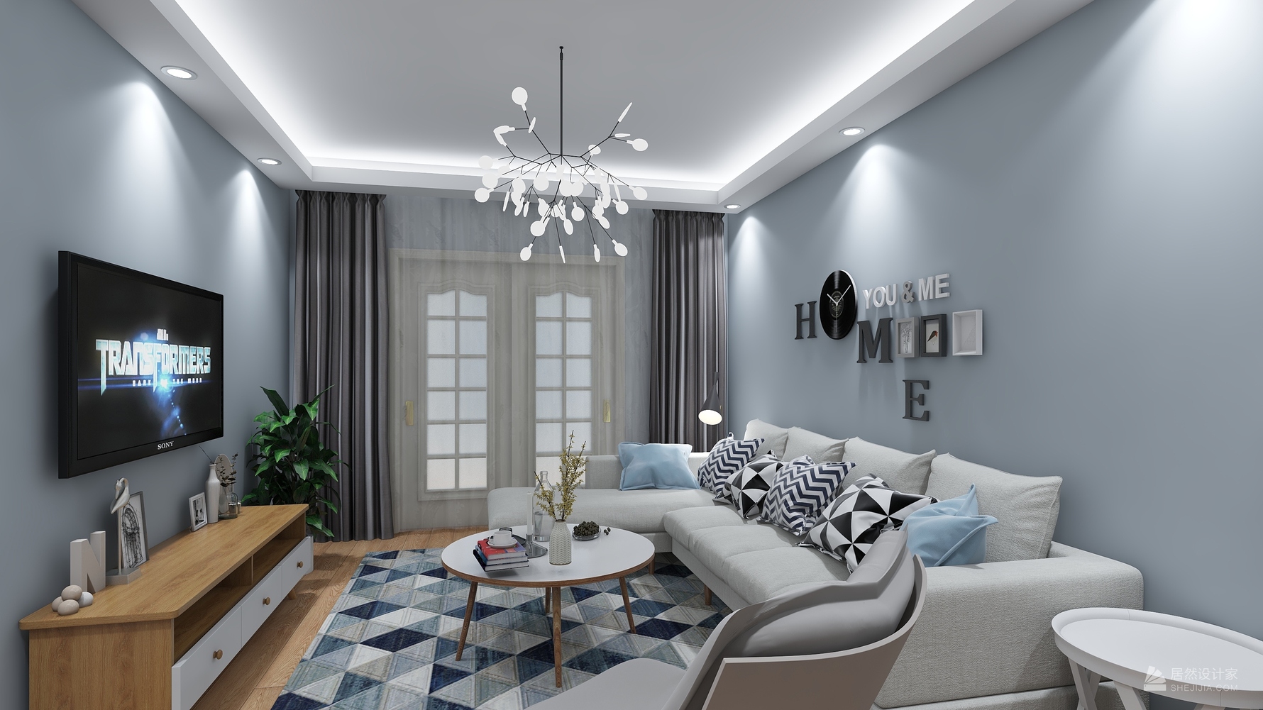 北欧风格两室两厅装修设计效果图