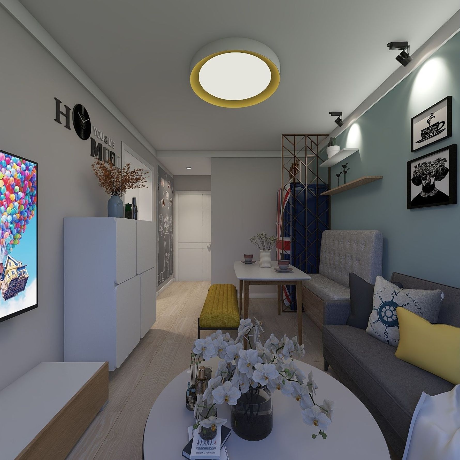 北欧风格两室一厅装修设计效果图