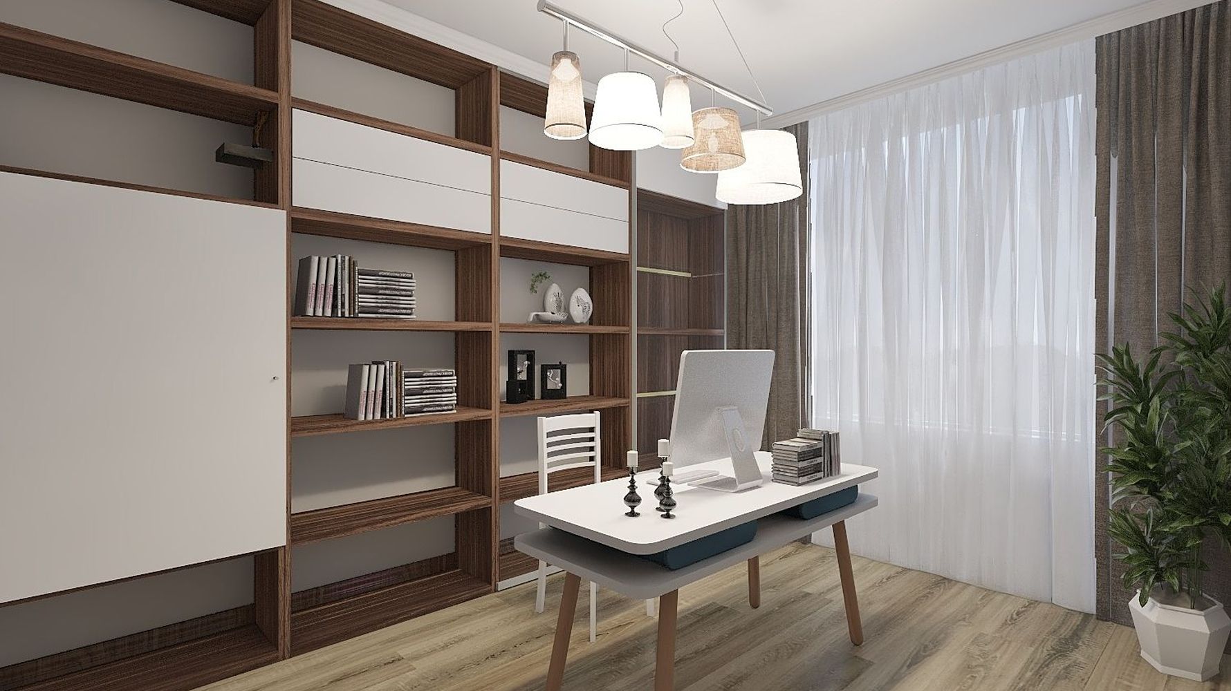 北欧风格书房装修设计效果图