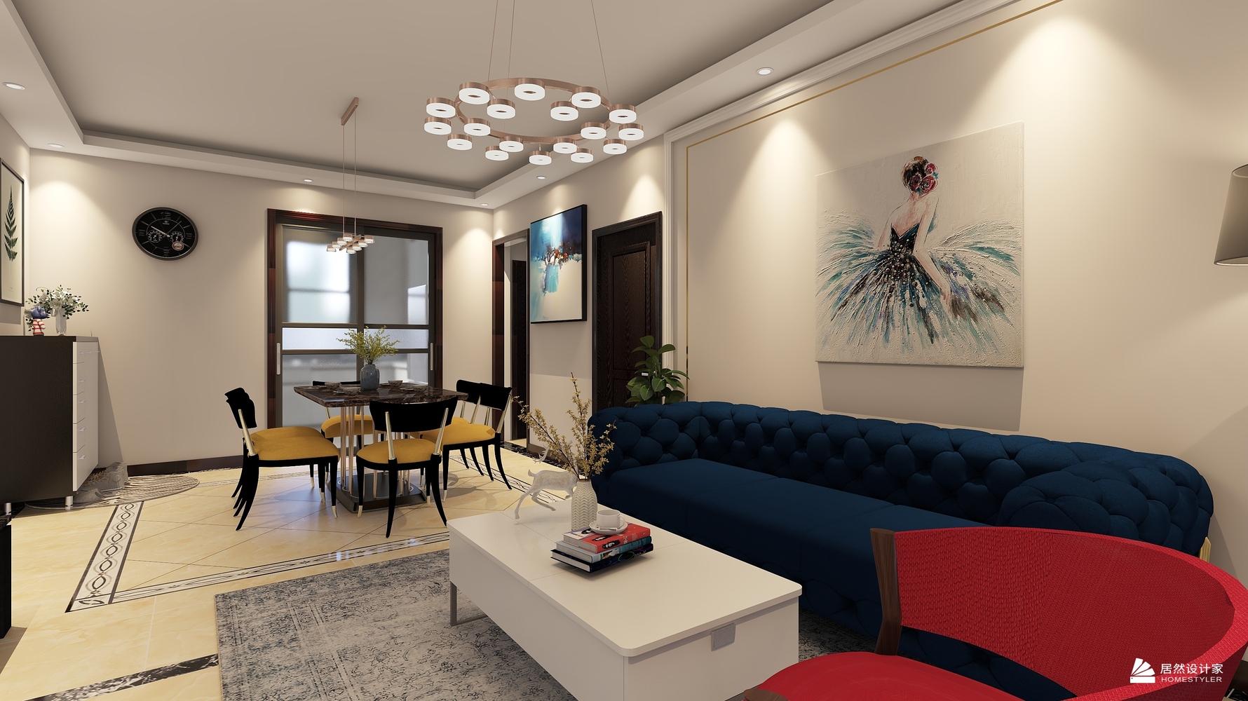 碧桂园 115 - 其它风格三室两厅装修效果图 - 贺思璇设计效果图 - 每