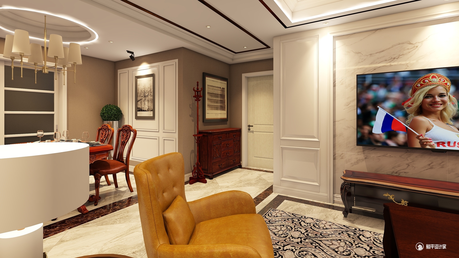 其它风格三室两厅装修设计效果图