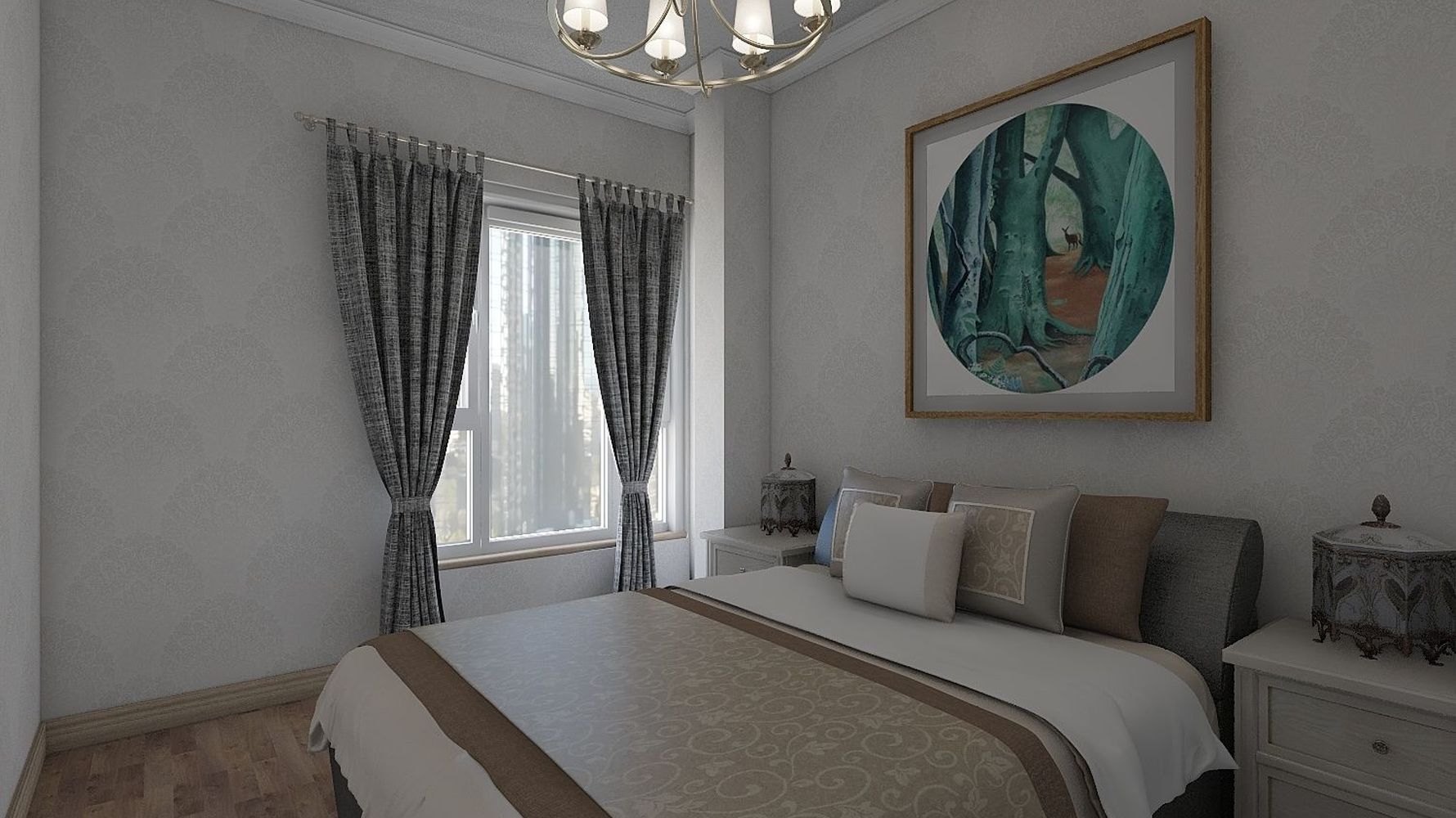 设计家-索弗仑-弗吉尼亚的海岸线 - 美式风格三室两厅装修效果图 - 星