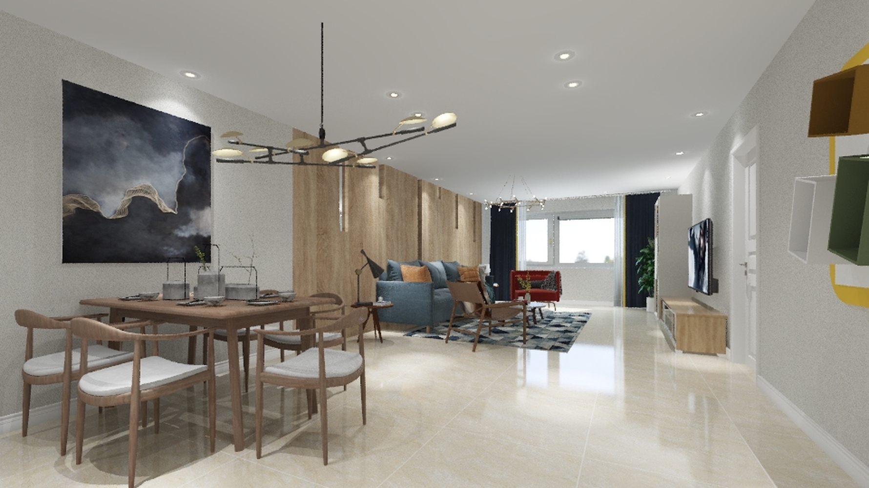 其它风格三室两厅装修设计效果图