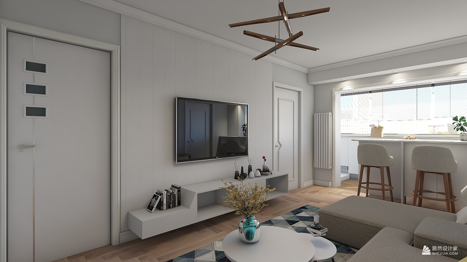 北欧风格两室一厅装修设计效果图