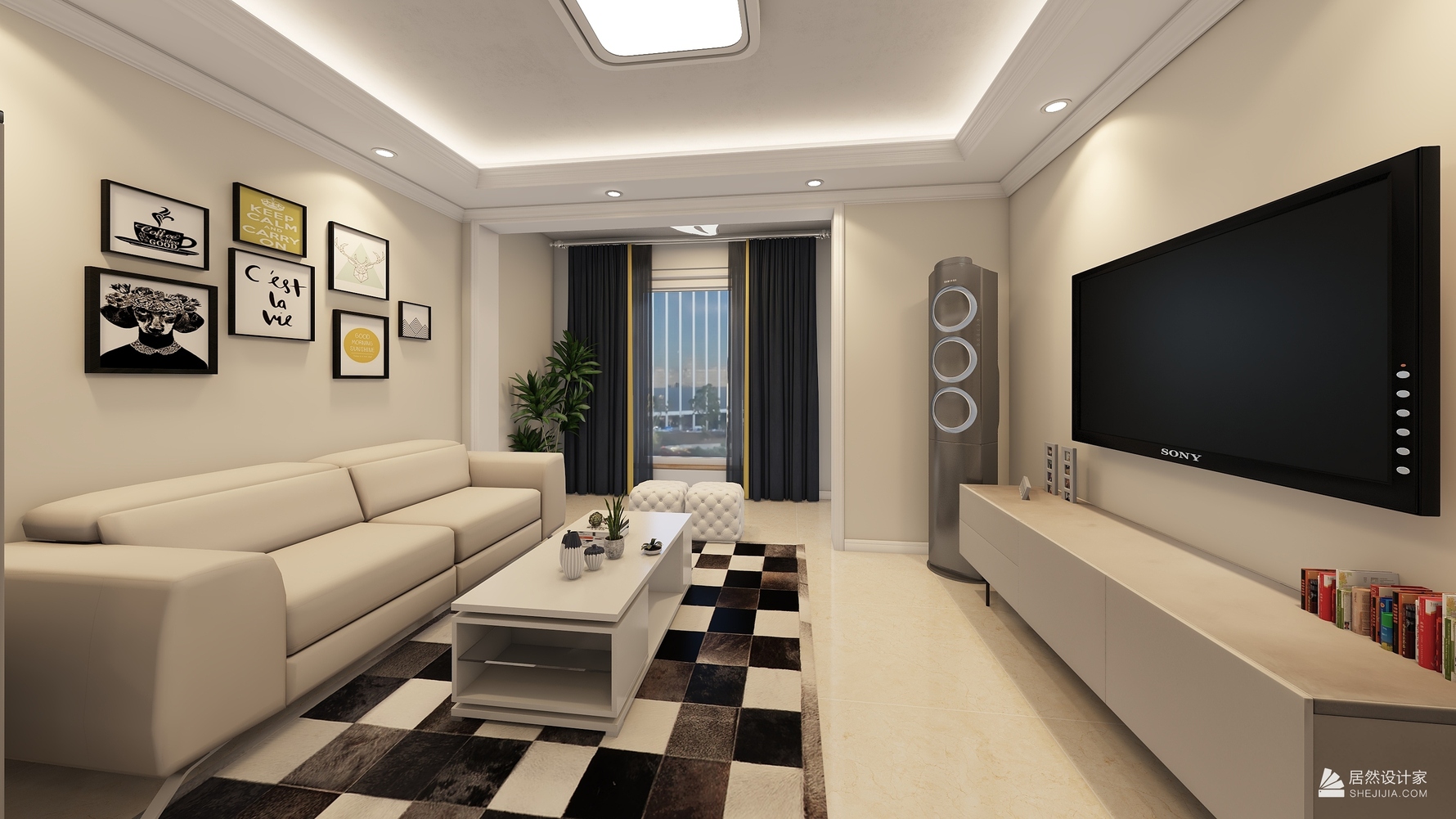 其它风格三室两厅装修设计效果图