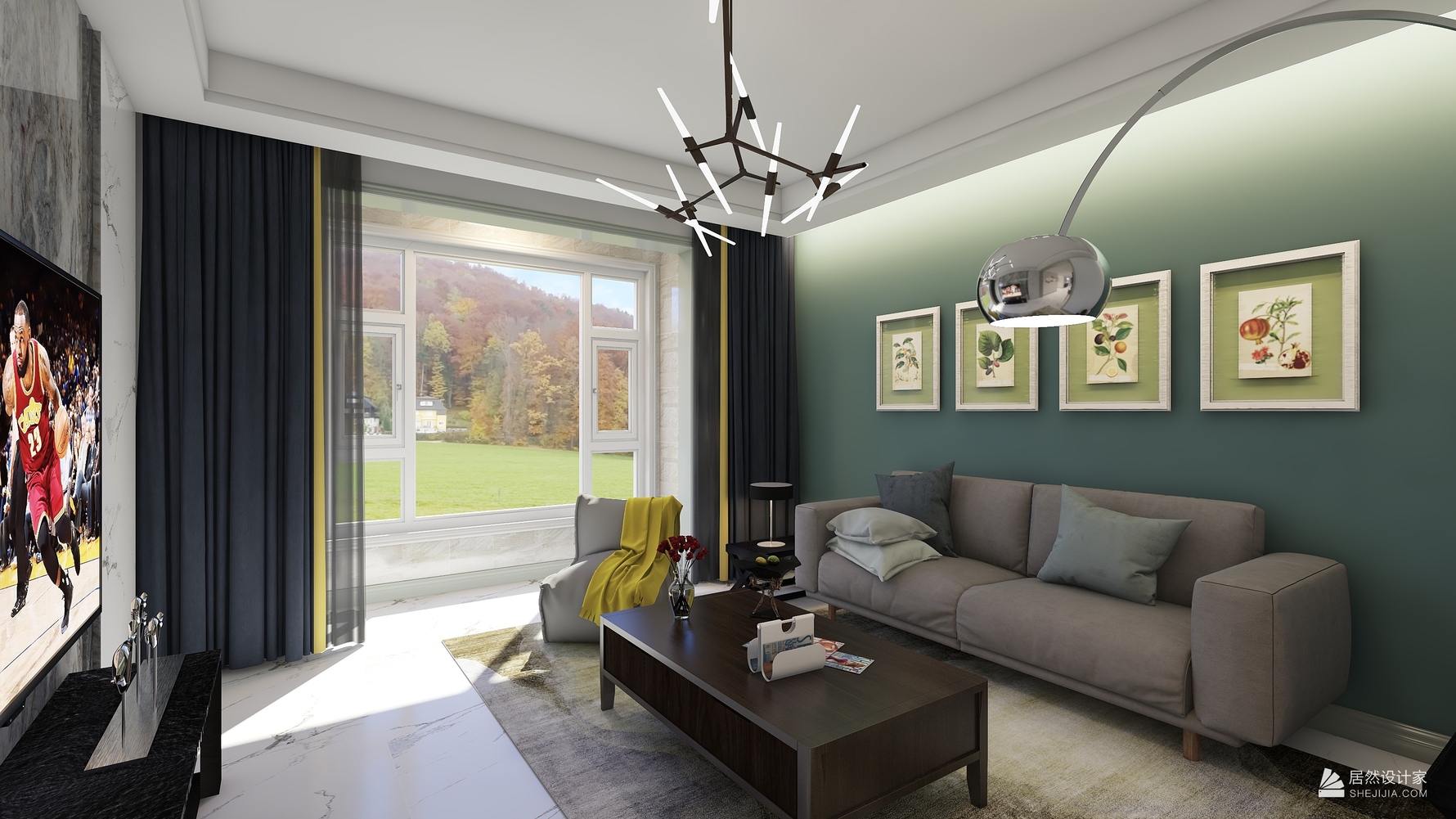 其它风格三室两厅装修设计效果图