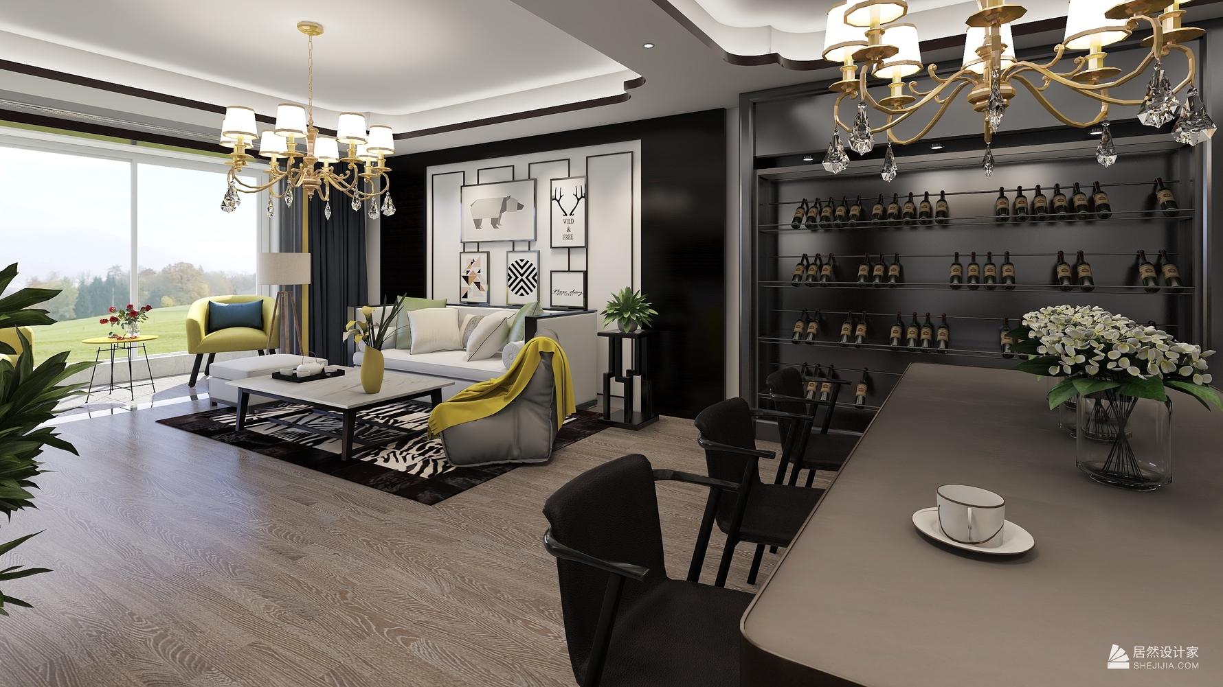 其它风格三室两厅装修设计效果图