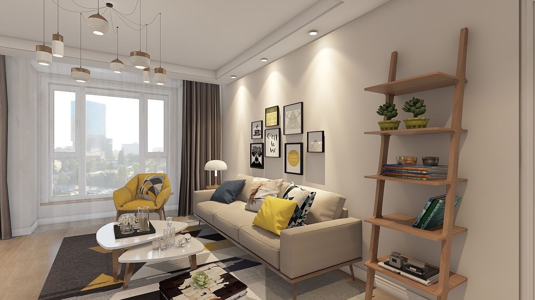 沧州市御景狮城92平米 - 北欧风格两室一厅装修效果图 - 13903175962