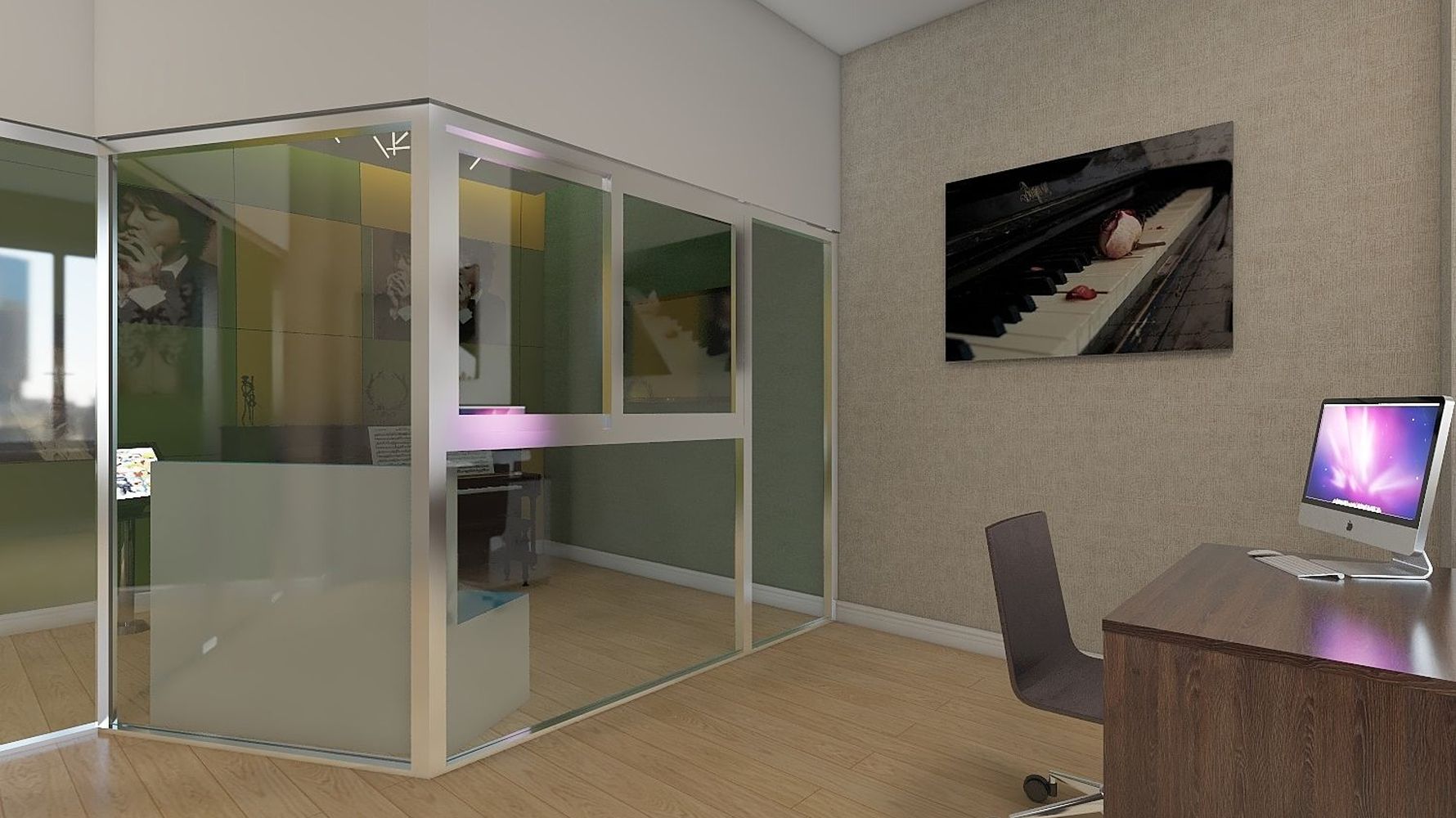 琴房-玻璃 - 其它风格装修效果图 - 设计师设计效果图 - 每平每屋