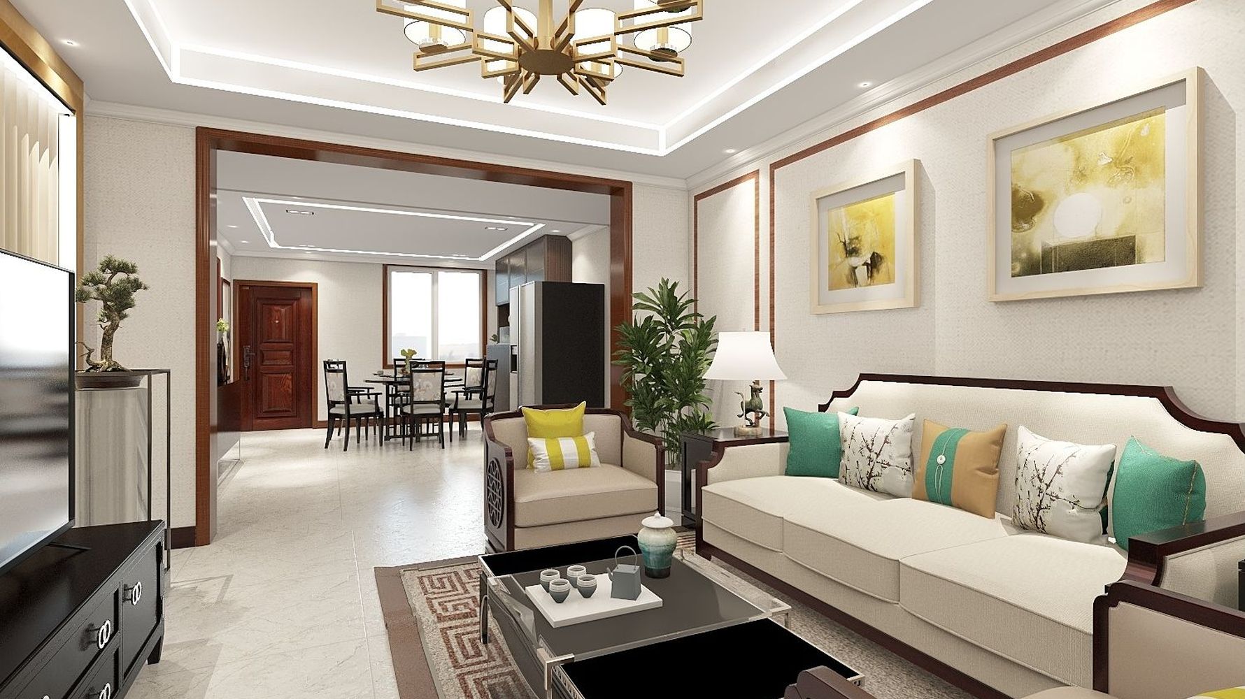 现代新中式 - 中式风格装修效果图 - 迟庆磊设计效果图 - 每平每屋