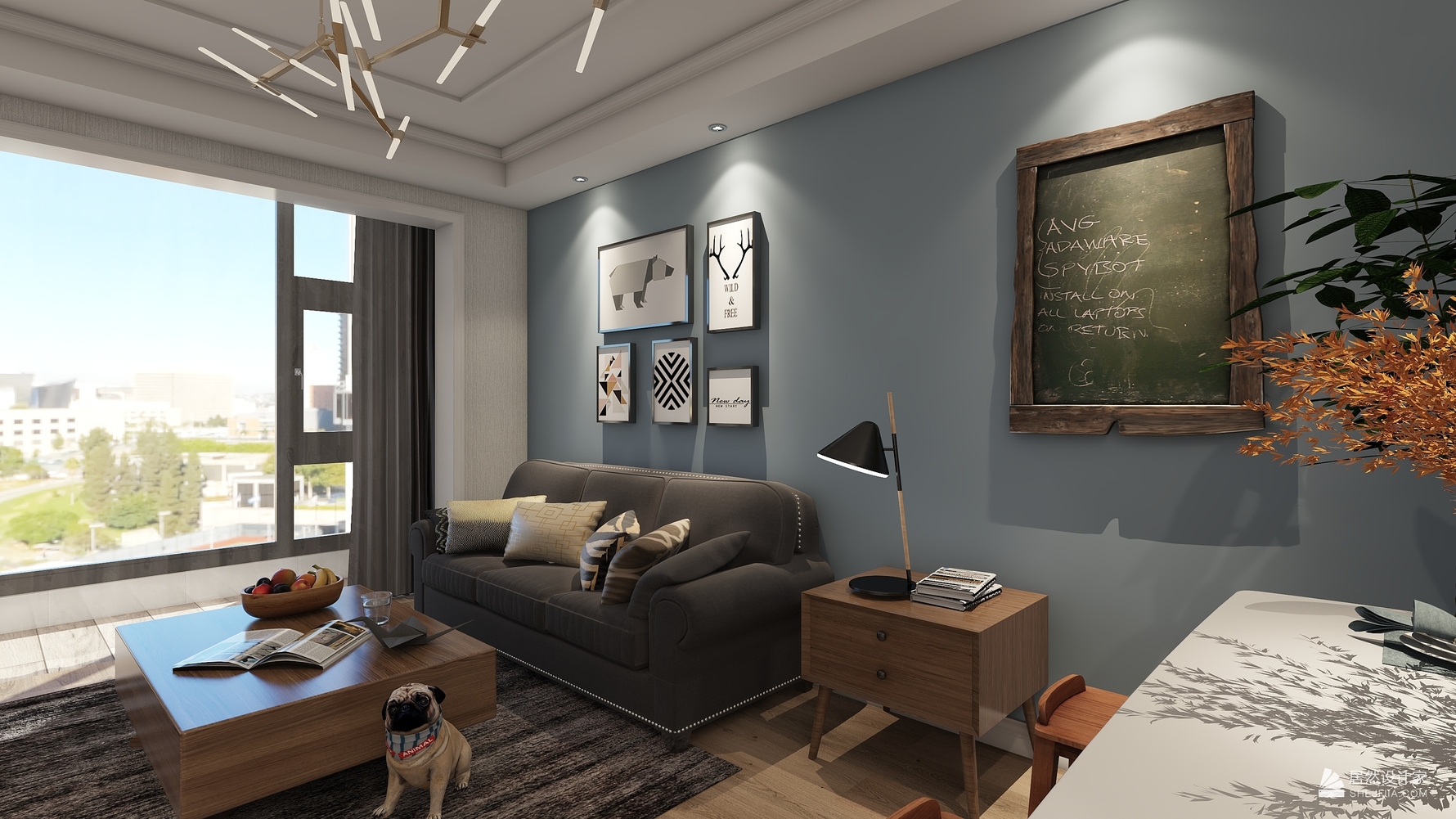 北欧风格一室一厅装修设计效果图