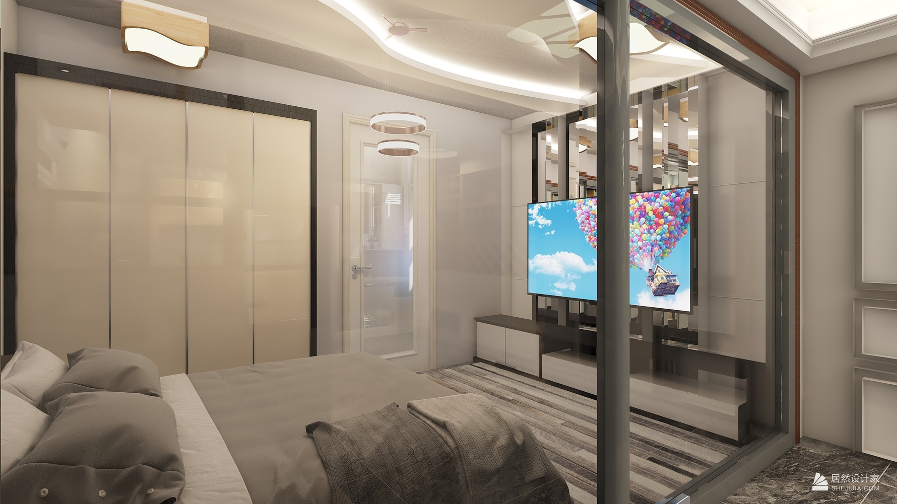 混搭风格一室一厅装修设计效果图