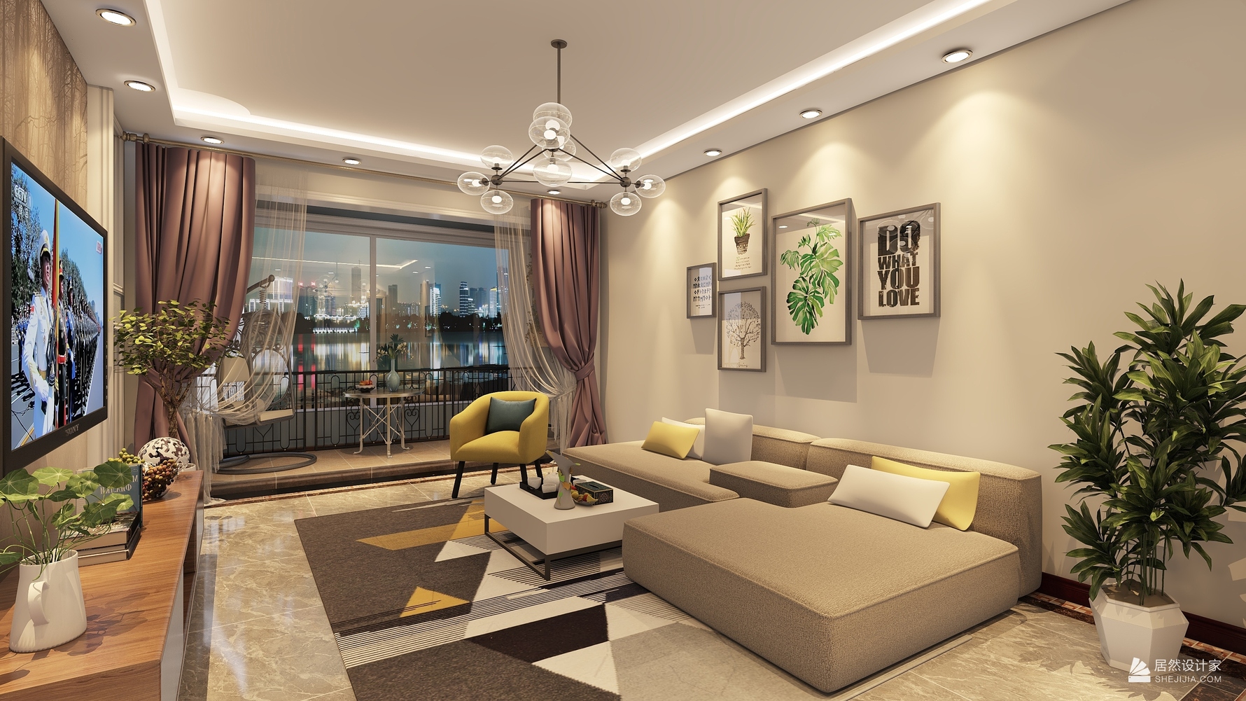 北欧风格两室一厅装修设计效果图