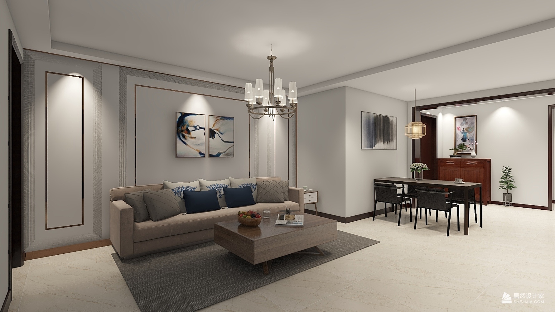 其它风格三室两厅装修设计效果图