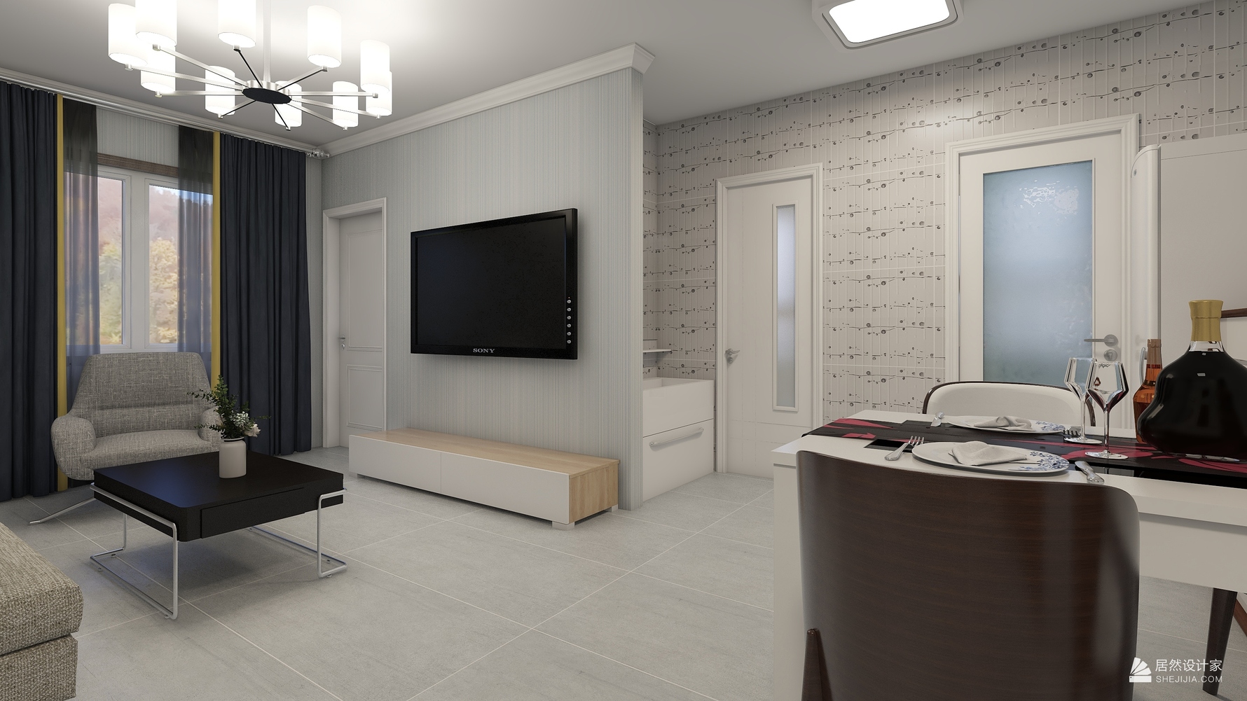 北欧风格两室一厅装修设计效果图