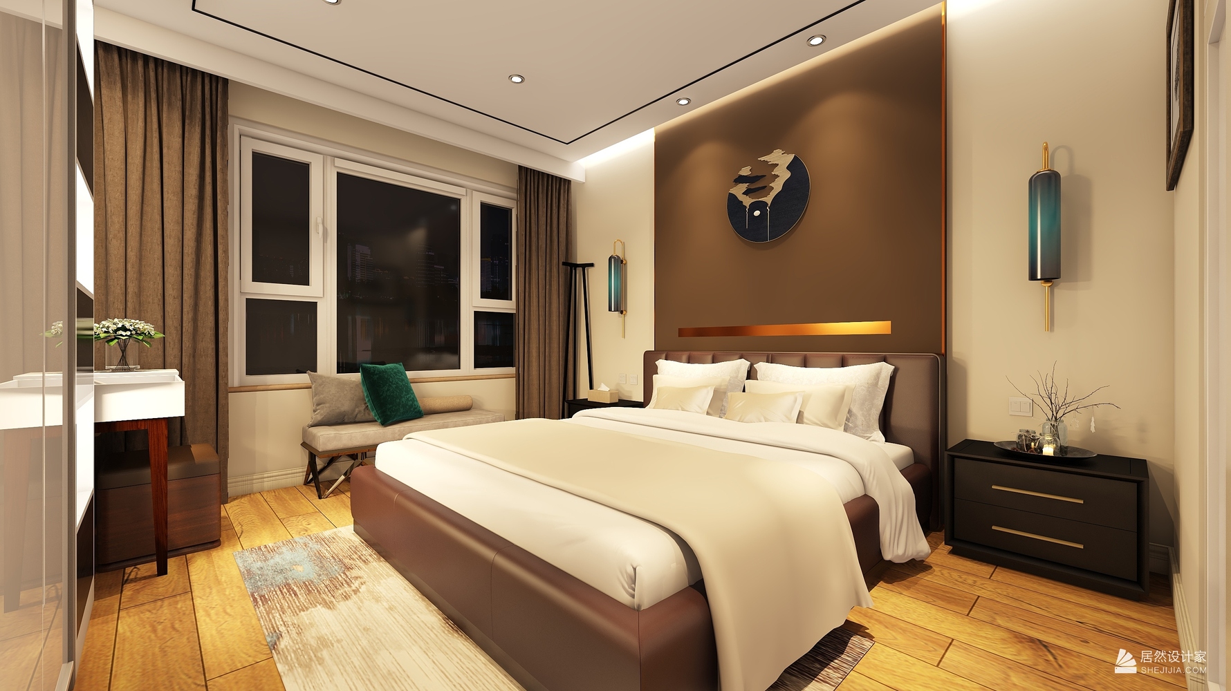 海公馆-现代轻奢 - 现代风格三室两厅装修效果图 - 官健敏设计效果图