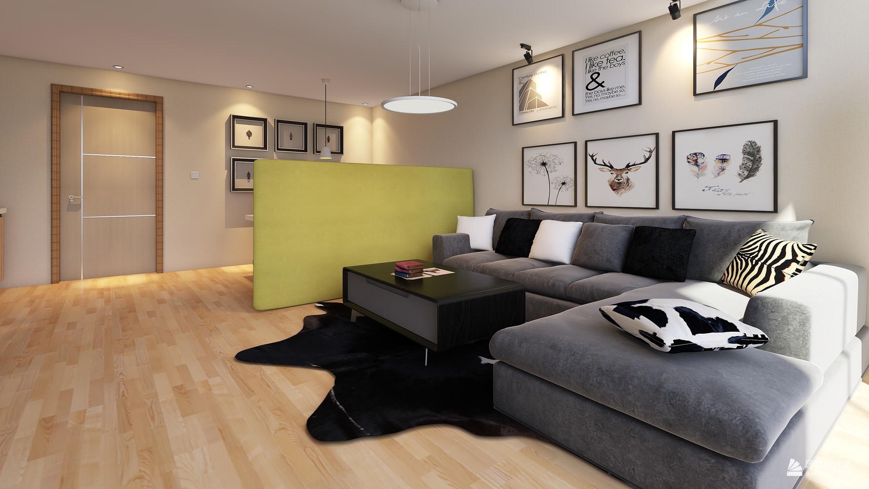 混搭风格一室一厅装修设计效果图