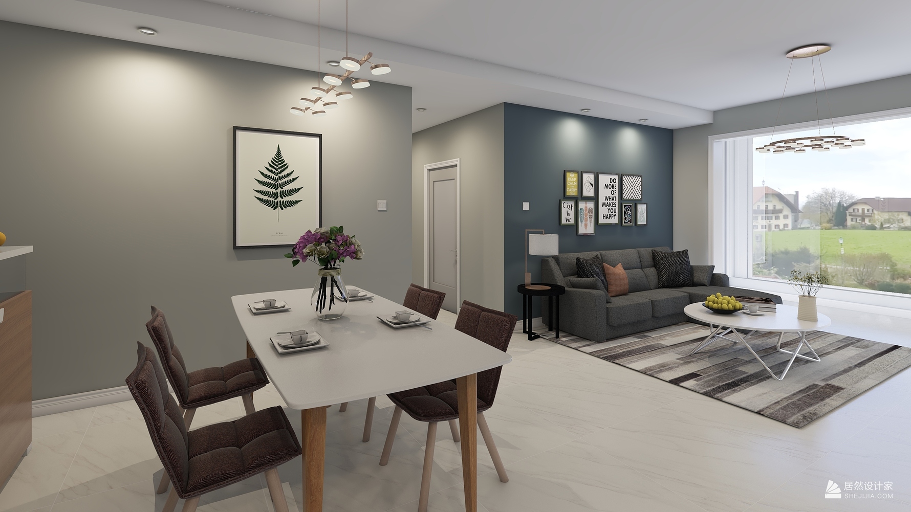 现代风格三室一厅装修设计效果图