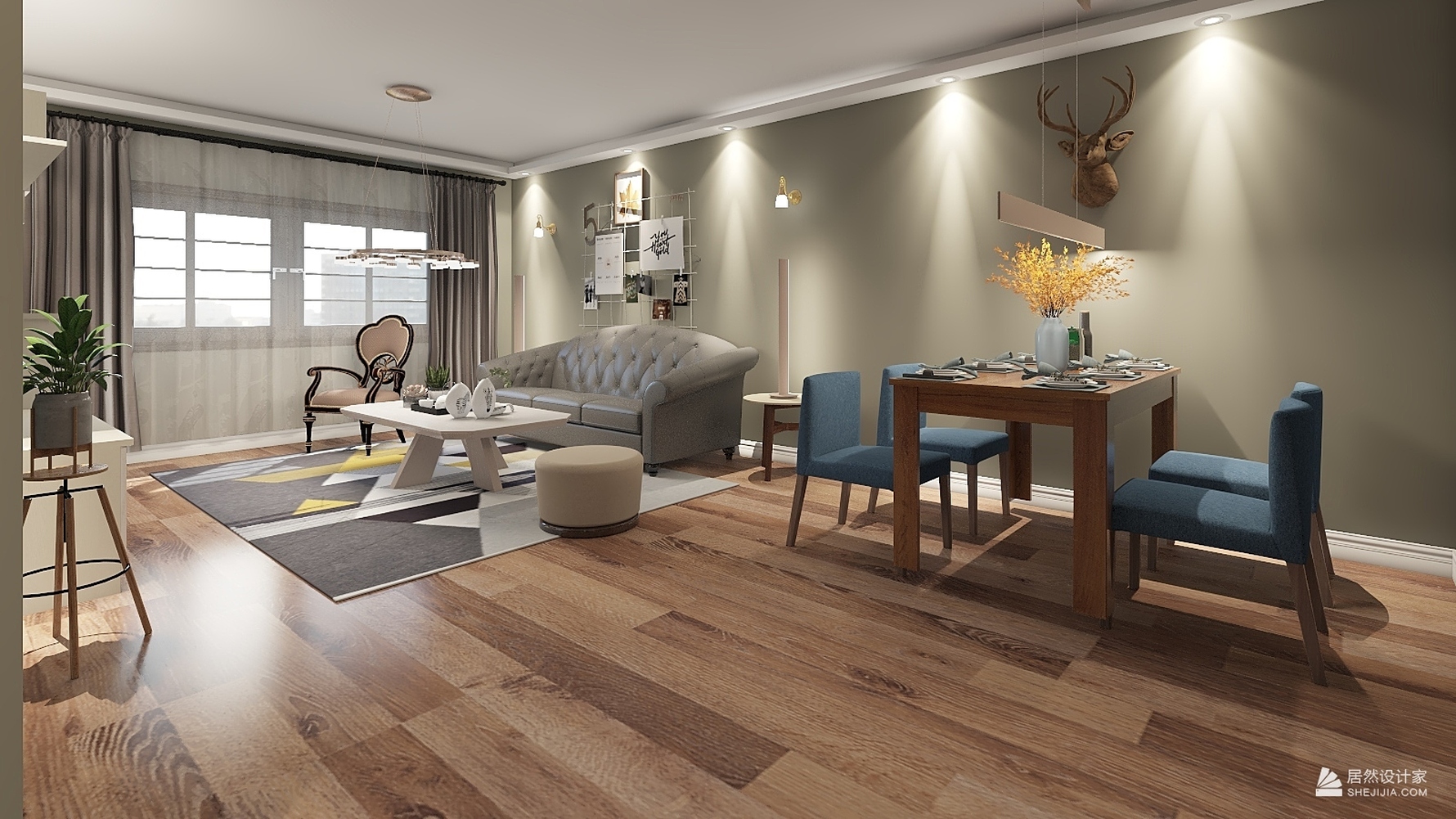 北欧风格两室一厅装修设计效果图