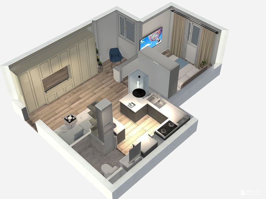 其它风格一室一厅装修设计图