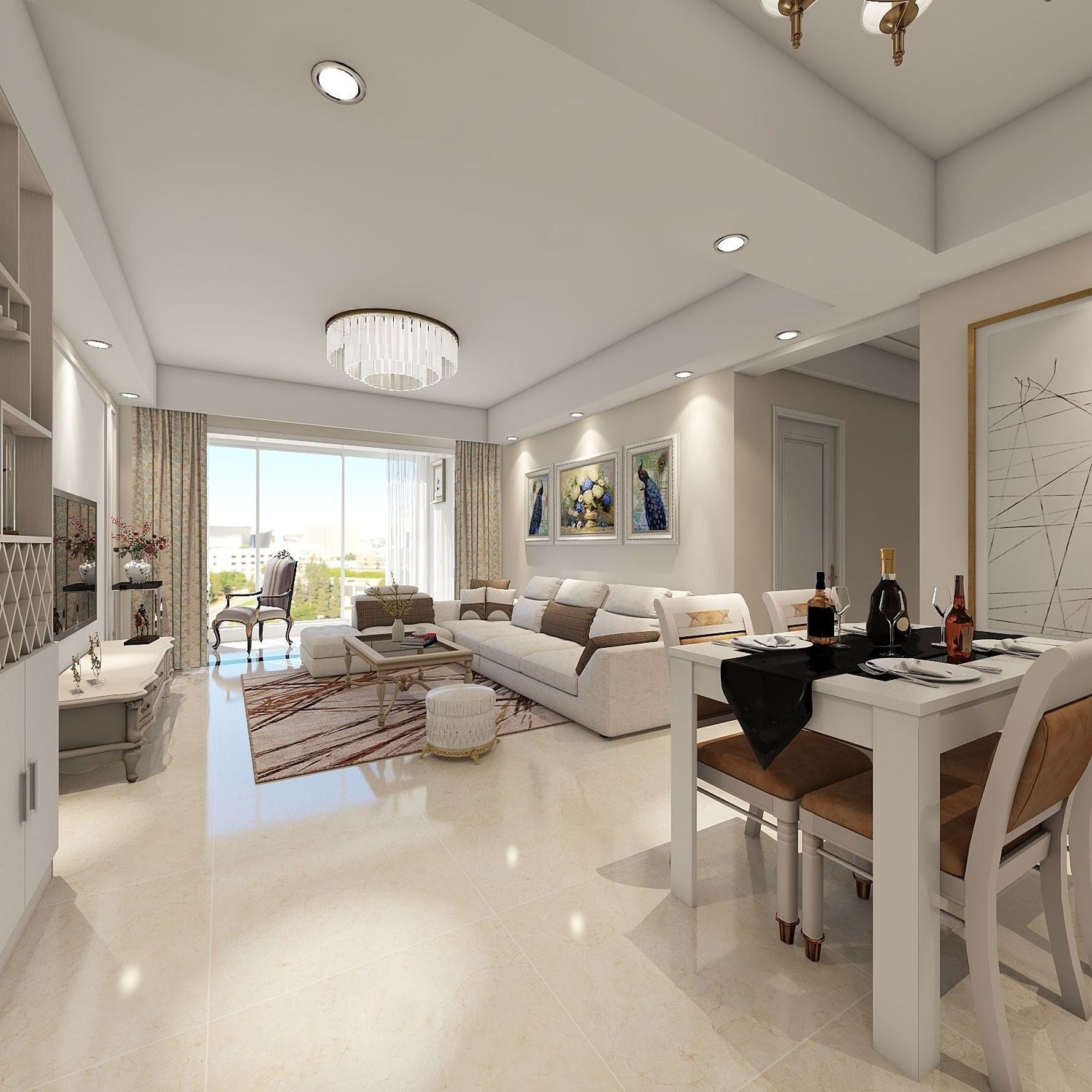 其它风格三室两厅装修设计效果图