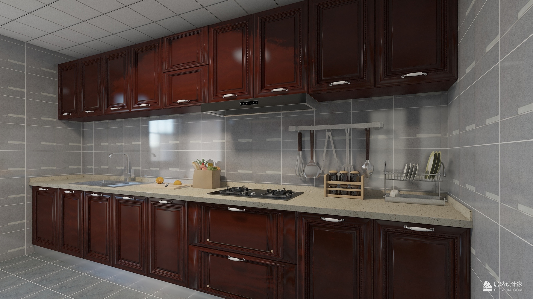 中式风格厨房装修设计效果图