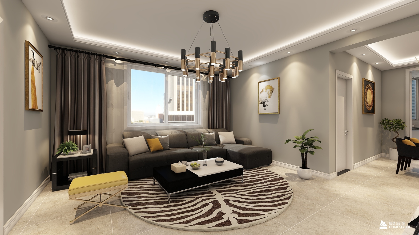 其它风格三室两厅装修设计效果图