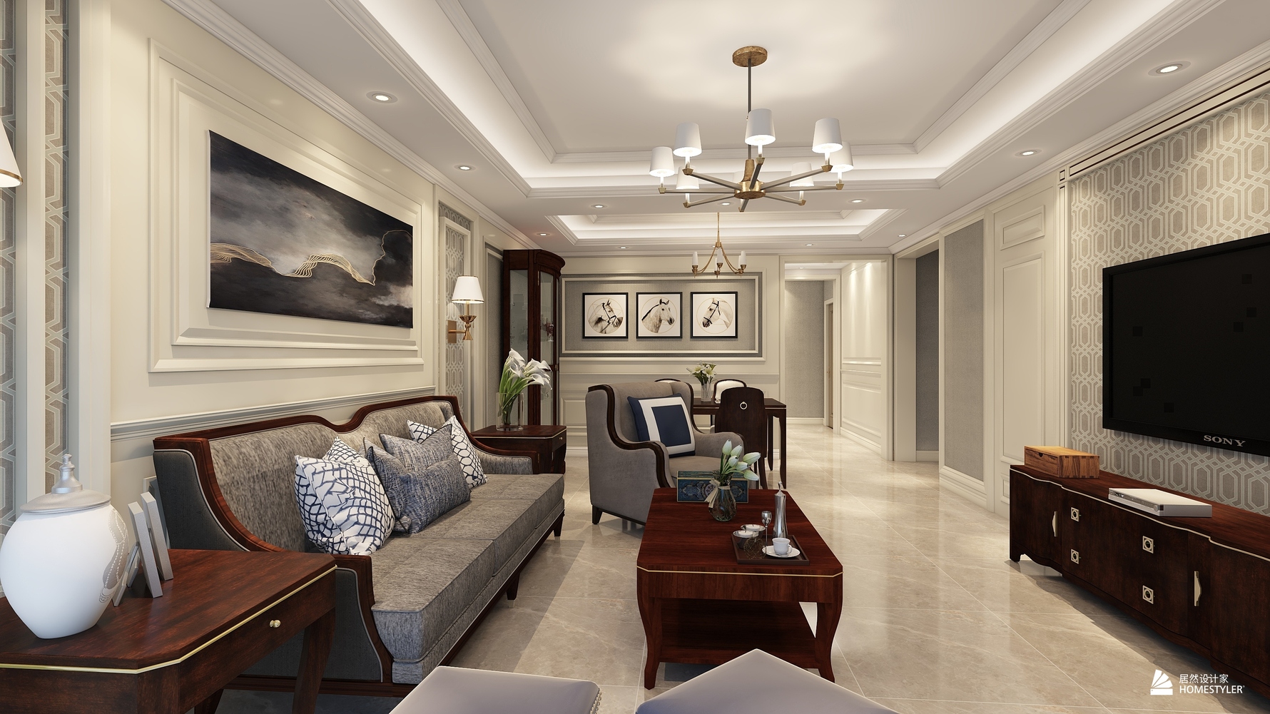 其它风格三室两厅装修设计效果图