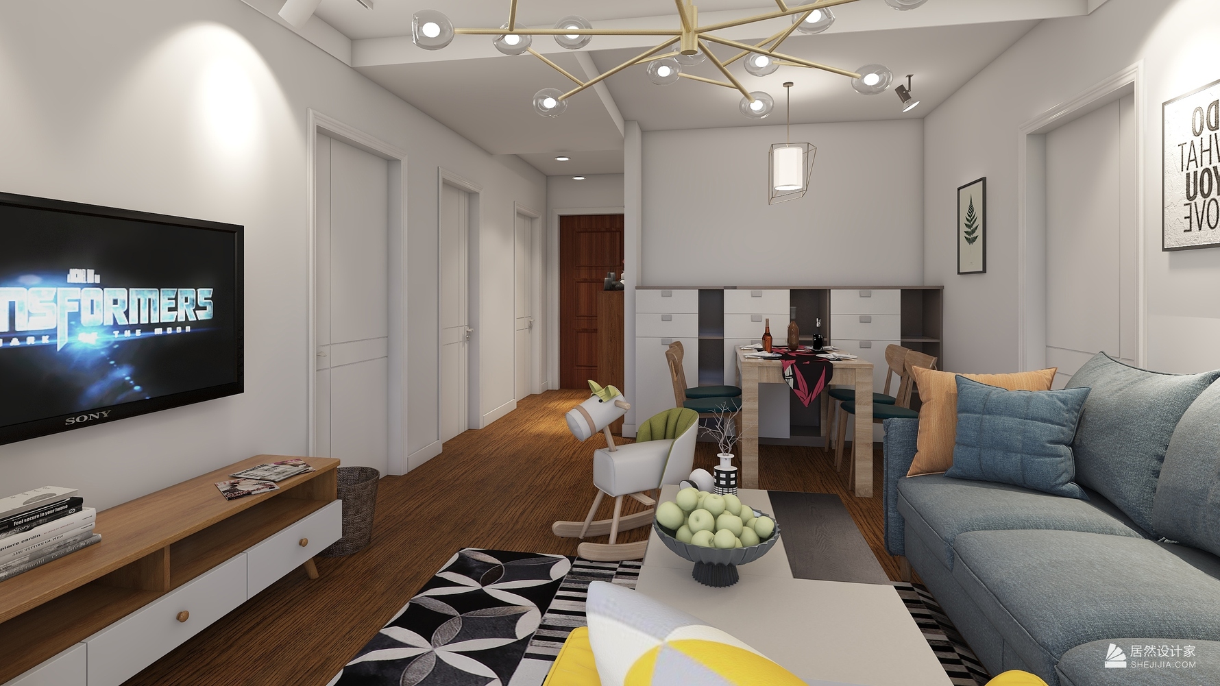 其它风格三室一厅装修设计效果图