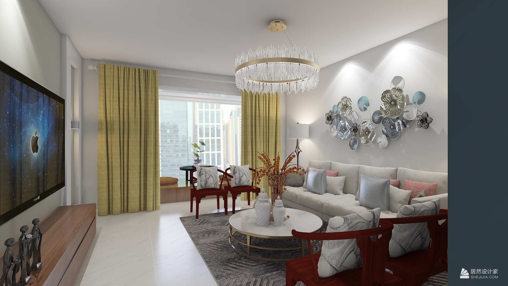 其它风格三室两厅装修设计效果图