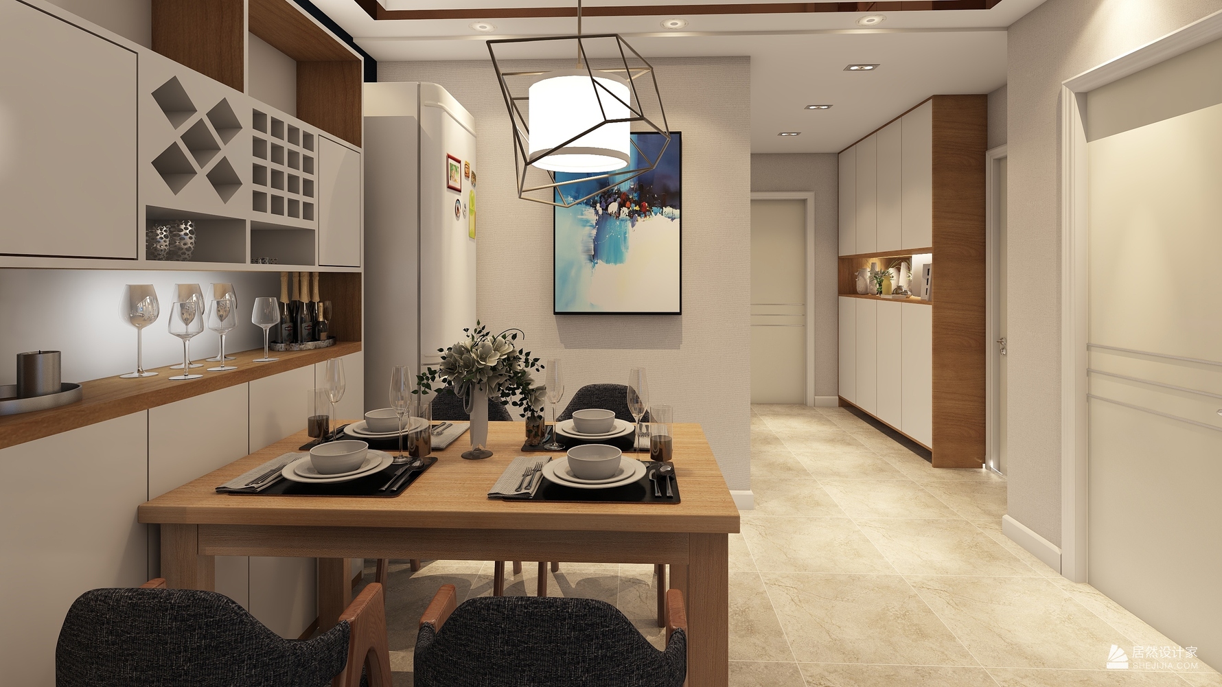 混搭风格两室两厅装修设计效果图