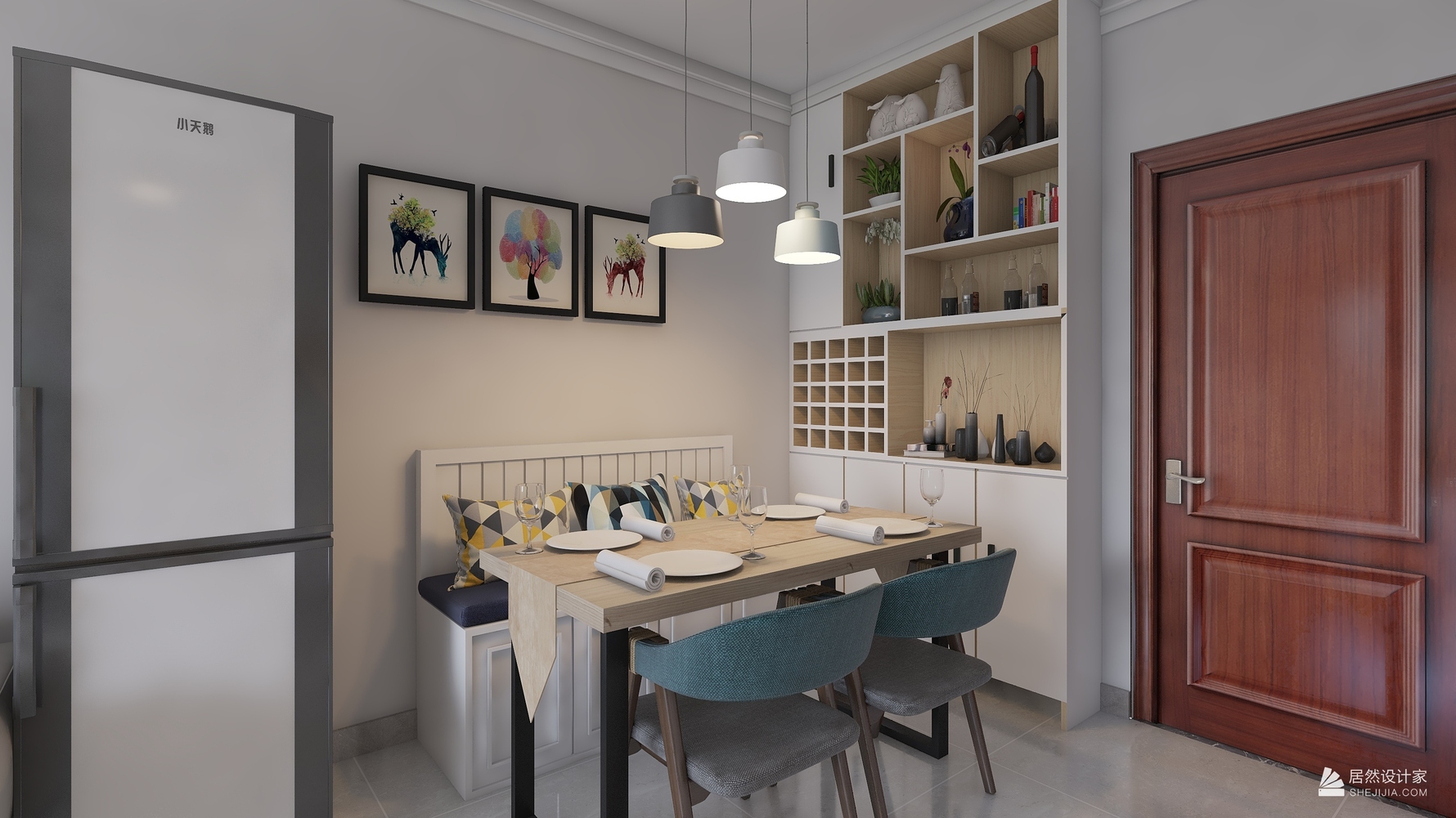 北欧风格三室两厅装修设计效果图