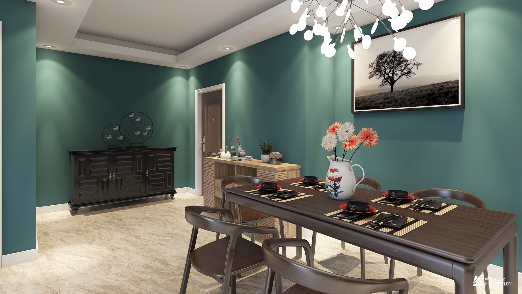 其它风格三室两厅装修设计效果图