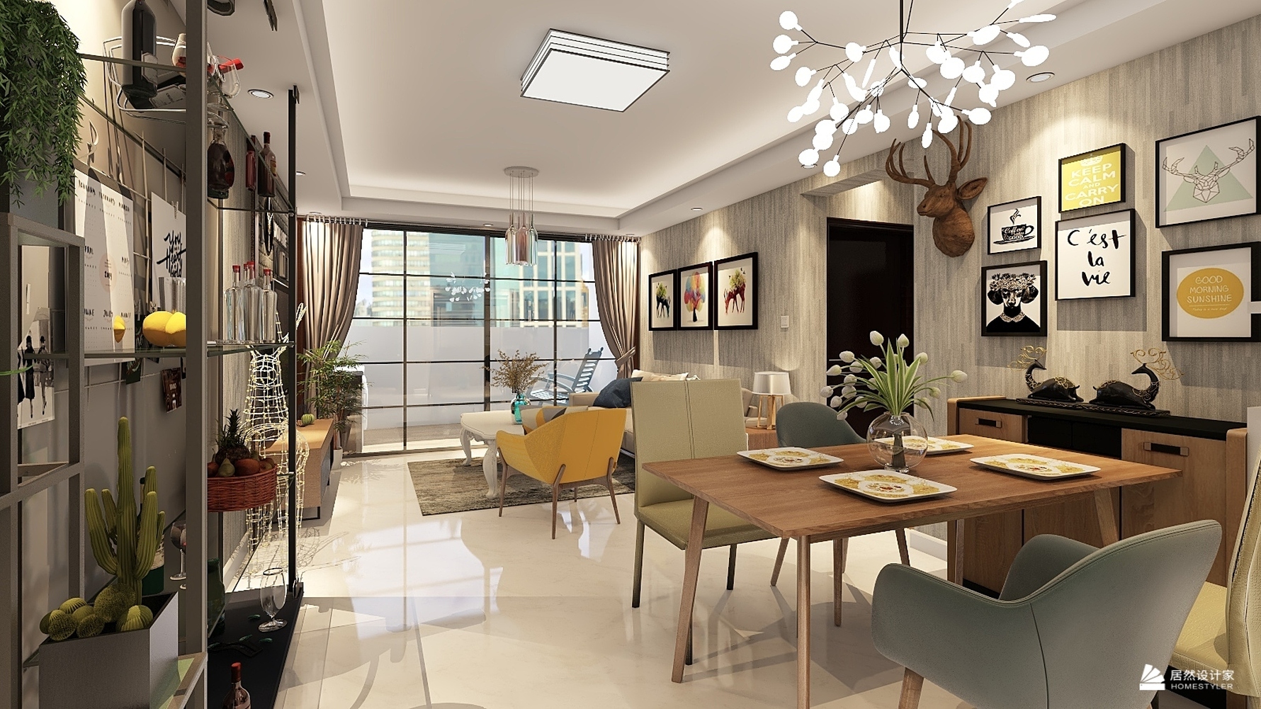 其它风格三室一厅装修设计效果图