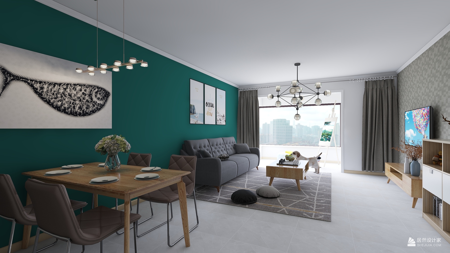 北欧风格三室两厅装修设计效果图